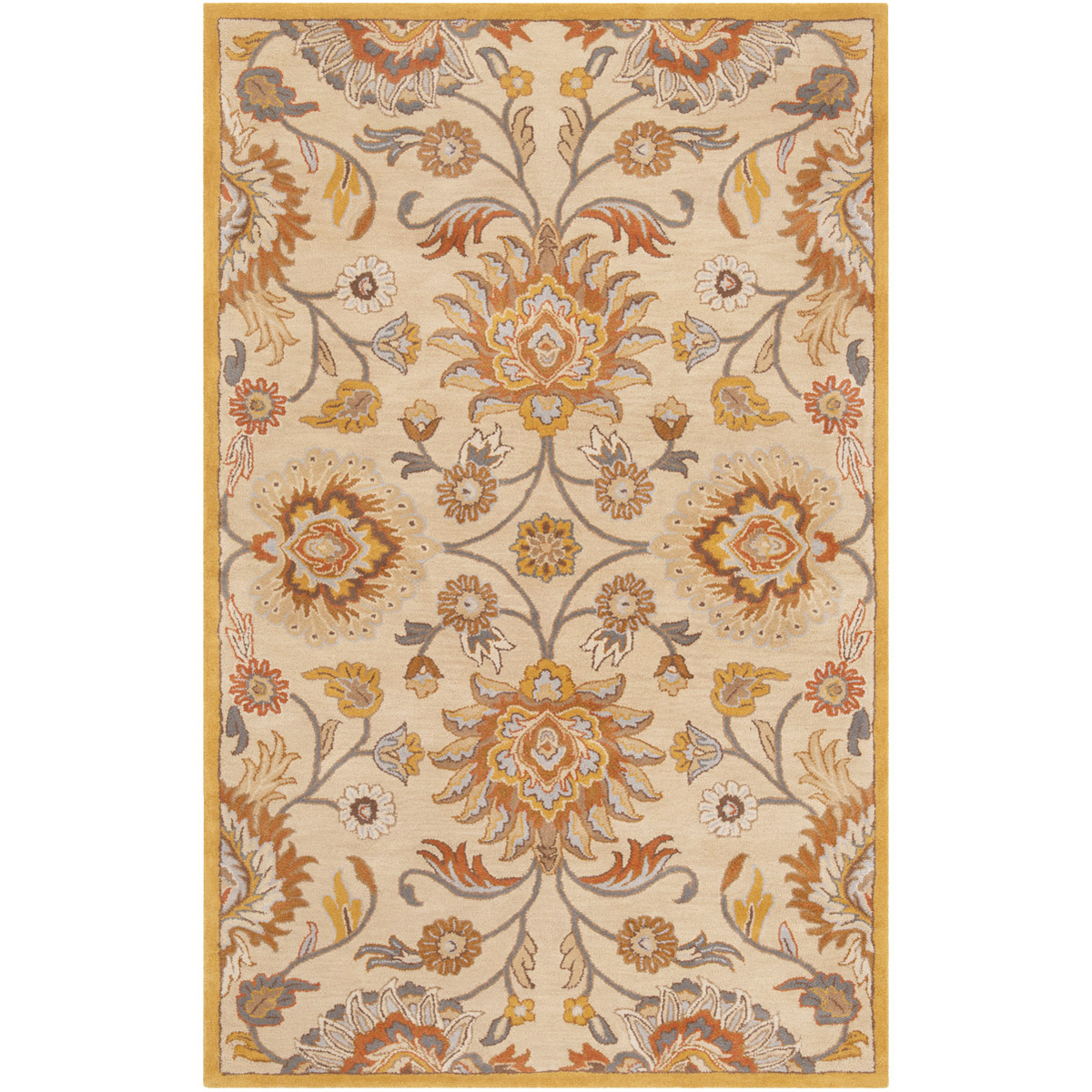 Caesar 144 X 108 inch Khaki/Mustard/Charcoal/Burnt Orange/Light Gray Rugs, Rectangle