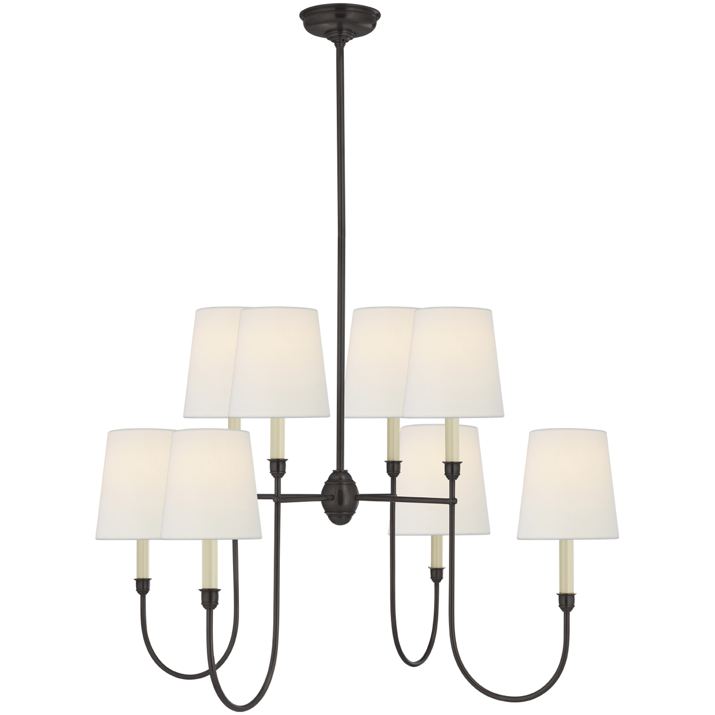 Thomas O'Brien Vendome 8 Light 36 inch Bronze Chandelier Ceiling Light in Linen, Large