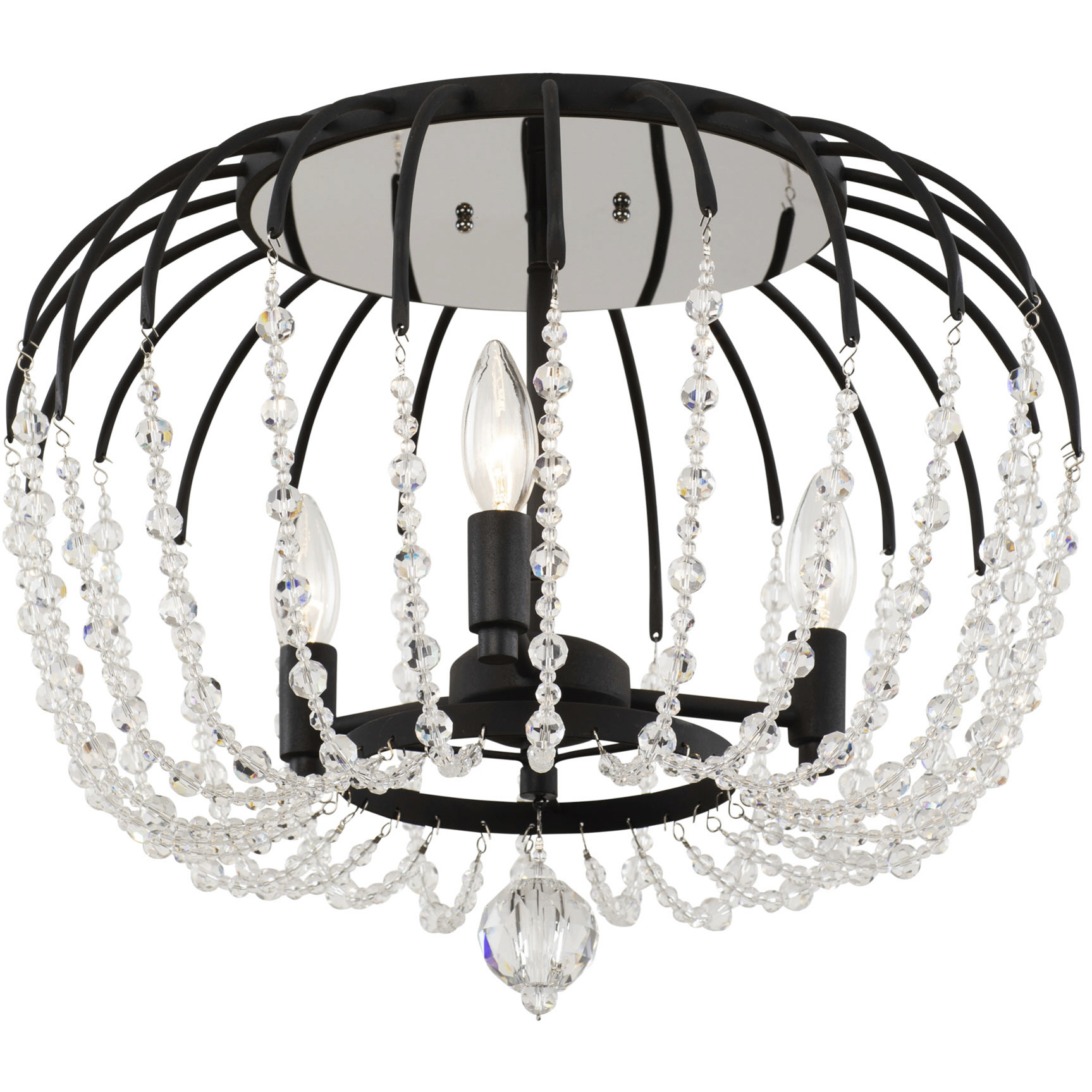 Voliere 3 Light 18.25 inch Matte Black Semi-Flush Ceiling Light