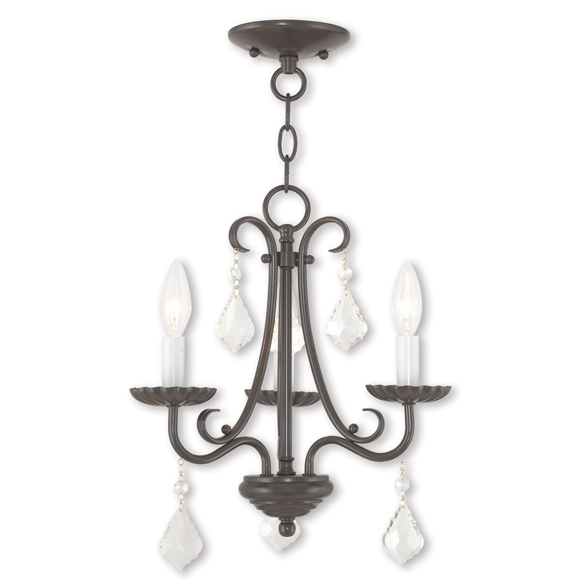 Daphne 3 Light 13.88 inch English Bronze Mini Chandelier Ceiling Light