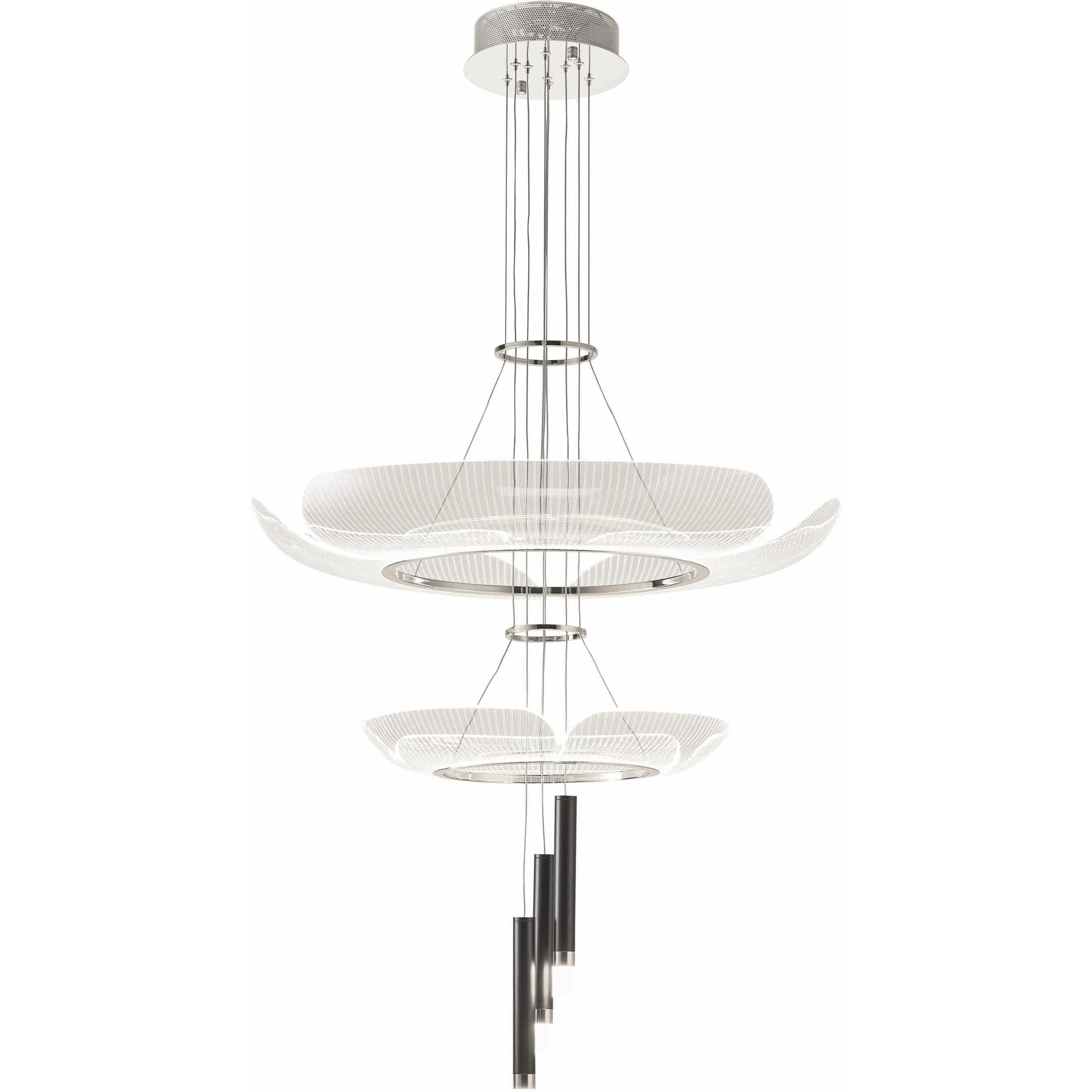 Contemporary Design LED Silver Chandelier Ceiling Light