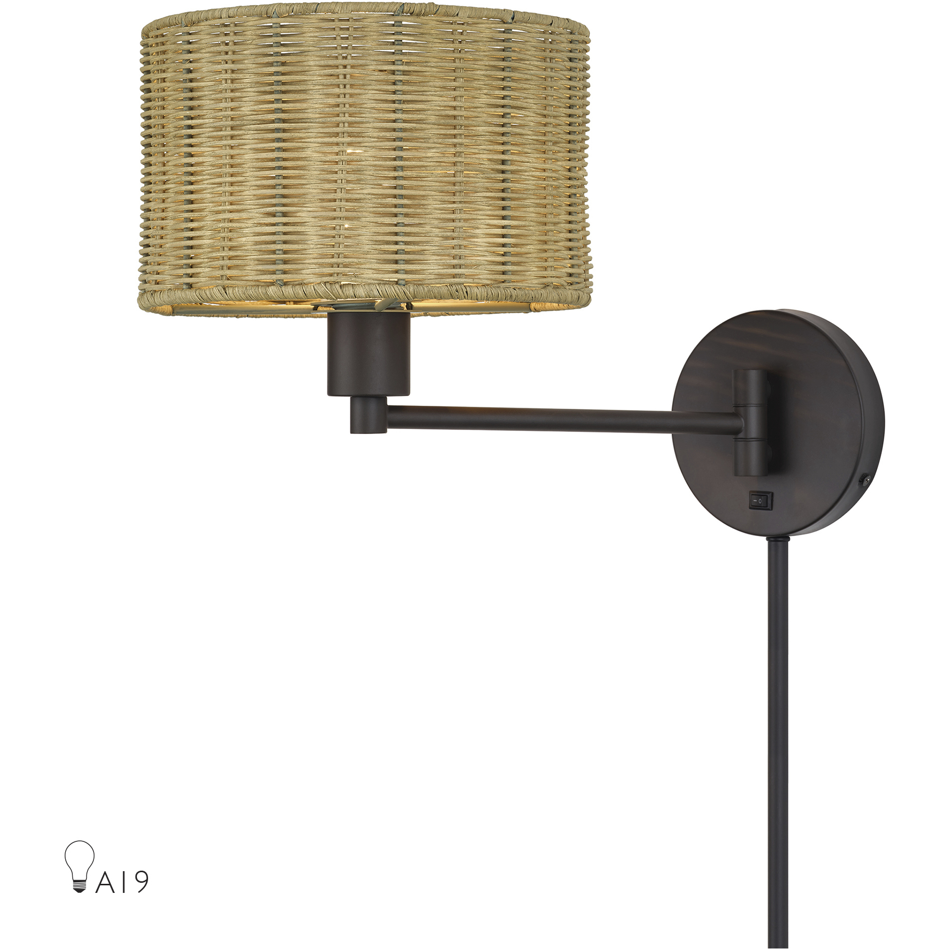 Weavington 15.5 inch 40 watt Bronze Swing Arm Wall Lamp Wall Light