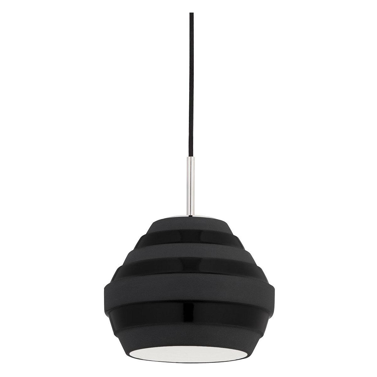 Calverton 1 Light 10 inch Polished Nickel Pendant Ceiling Light in Black