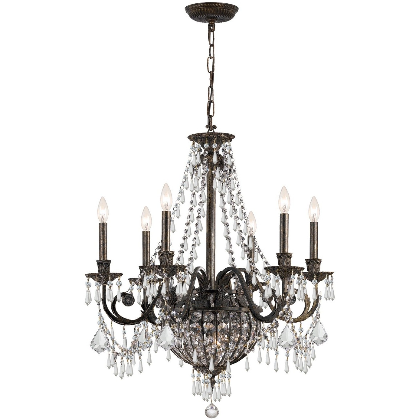 Vanderbilt 6 Light 27 inch English Bronze Chandelier Ceiling Light