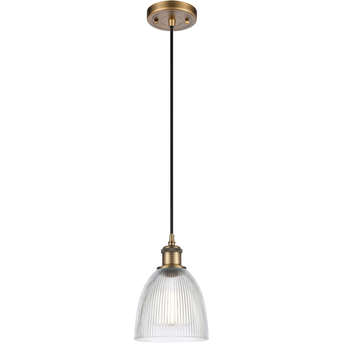 Ballston Castile 1 Light 6 inch Brushed Brass Mini Pendant Ceiling Light in Clear Glass, Ballston