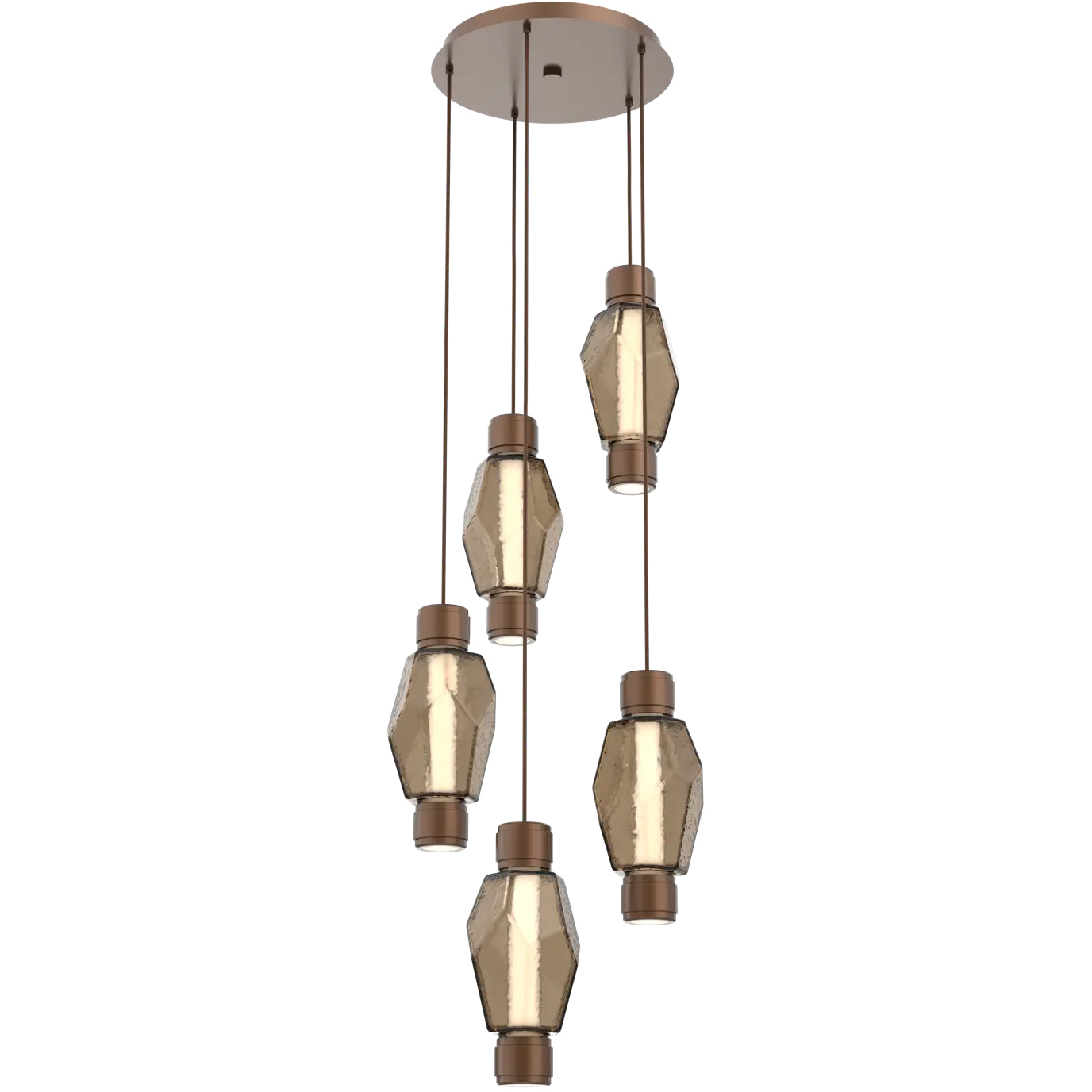 Gem Mandrel LED 21.4 inch Burnished Bronze Multi-Pendant Ceiling Light