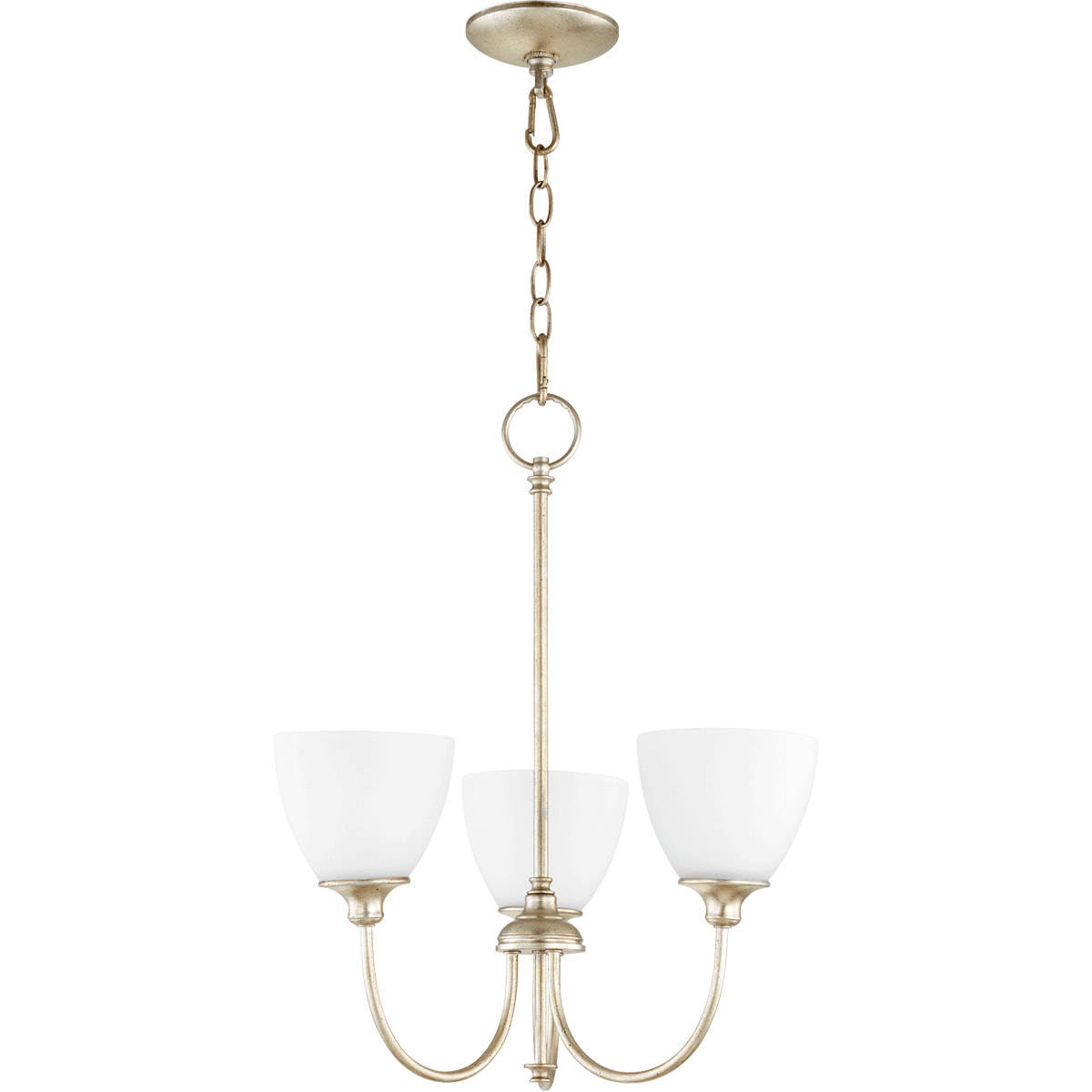 Celeste 3 Light 21 inch Aged Silver Leaf Chandelier Ceiling Light, Satin Opal