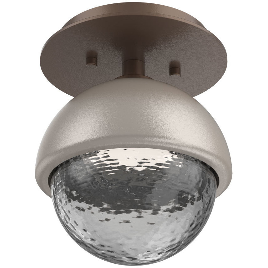 Cabochon Sconce & Flush Mount Wall Light in Smoke, 2700K LED, Burnished Bronze with Beige Silver