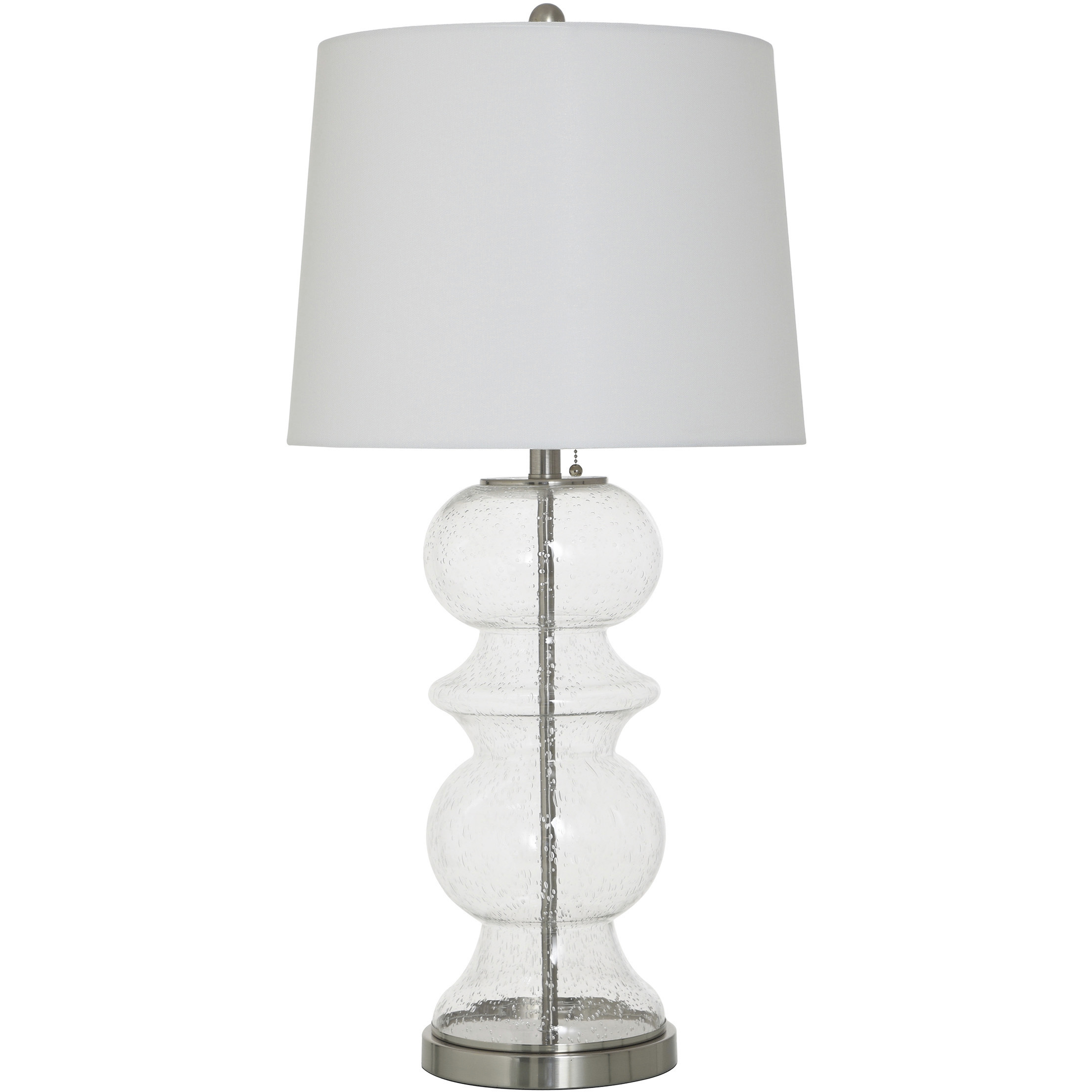 Hannah 32 inch 100.00 watt Clear Seeded and Silver Table Lamp Portable Light