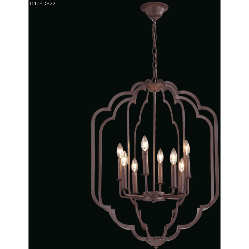 Lantern 8 Light 24 inch Dark Brown Chandelier Ceiling Light