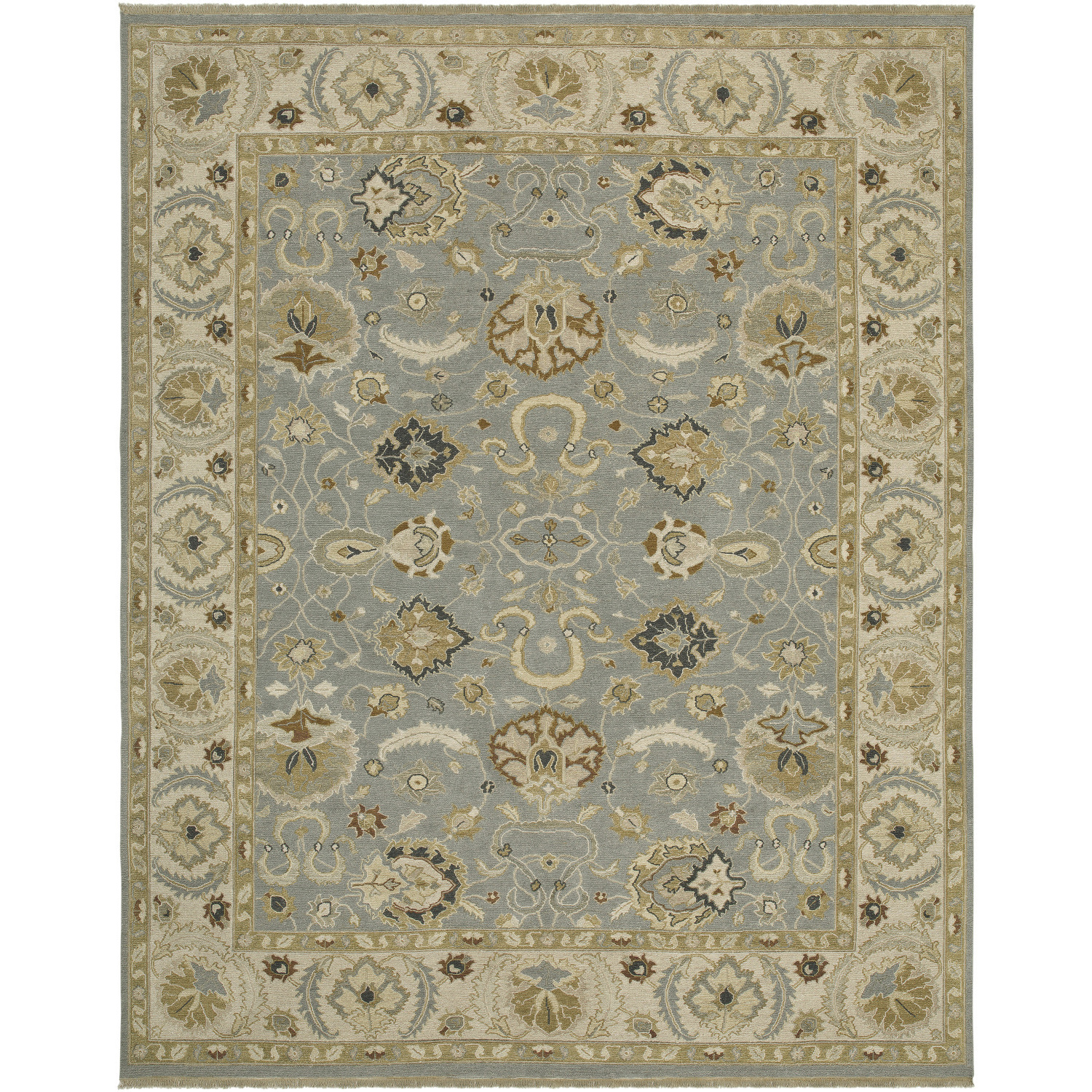 Danila 36 X 24 inch Light Gray / Tan / Light Olive / Olive Handmade Rug