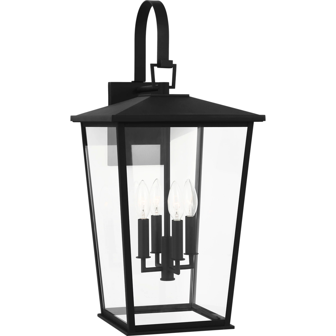 Linton 4 Light 25.63 inch Textured Black Outdoor Wall Lantern, Extra Large