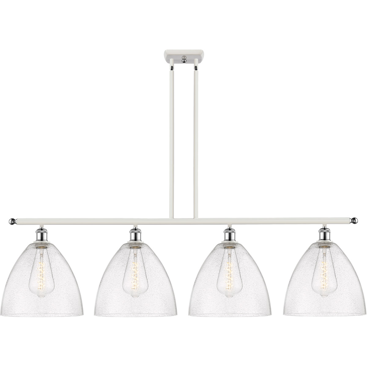 Ballston Ballston Dome LED 50.25 inch White and Polished Chrome Island Light Ceiling Light in Seedy Glass