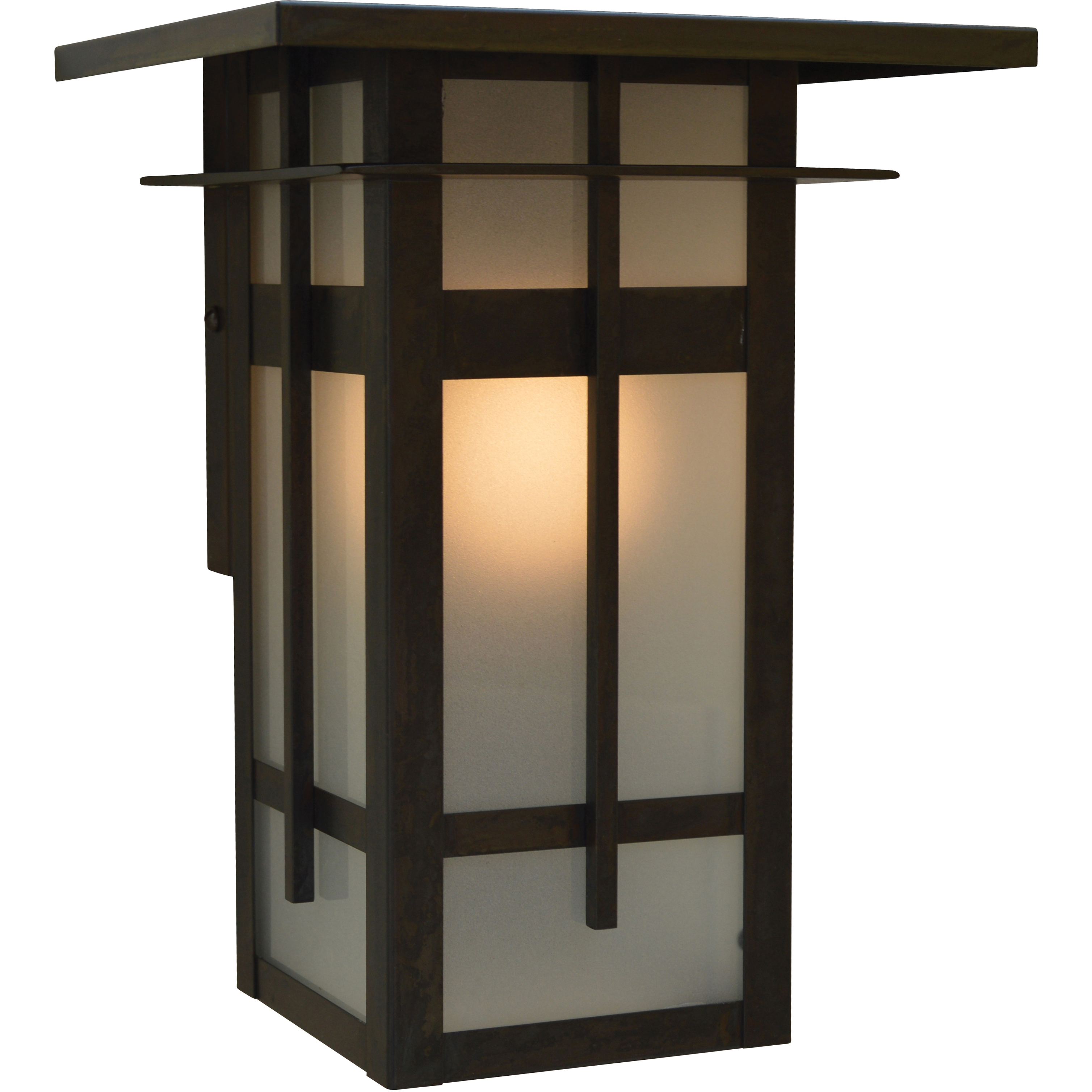 Finsbury 1 Light 10.5 inch Rustic Brown Outdoor Wall Mount in White Opalescent