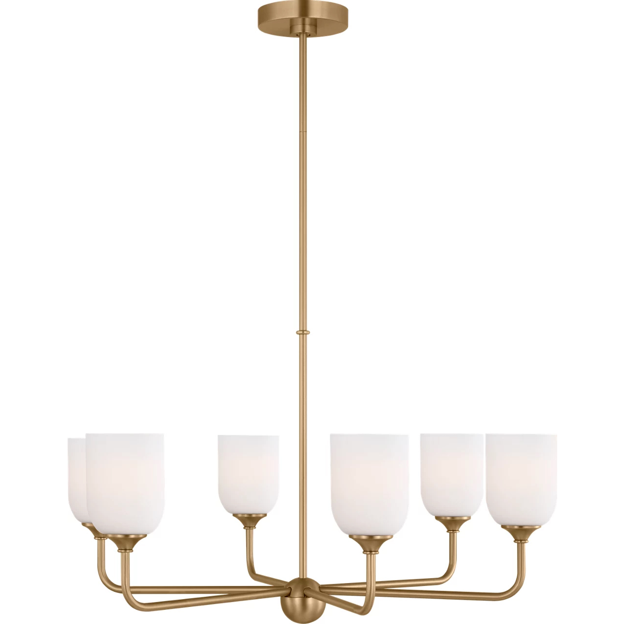 Emile 6 Light 30 inch Satin Brass Chandelier Ceiling Light
