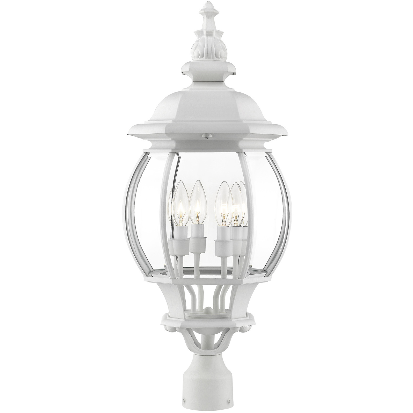 Frontenac 4 Light 27 inch Textured White Outdoor Post Top Lantern