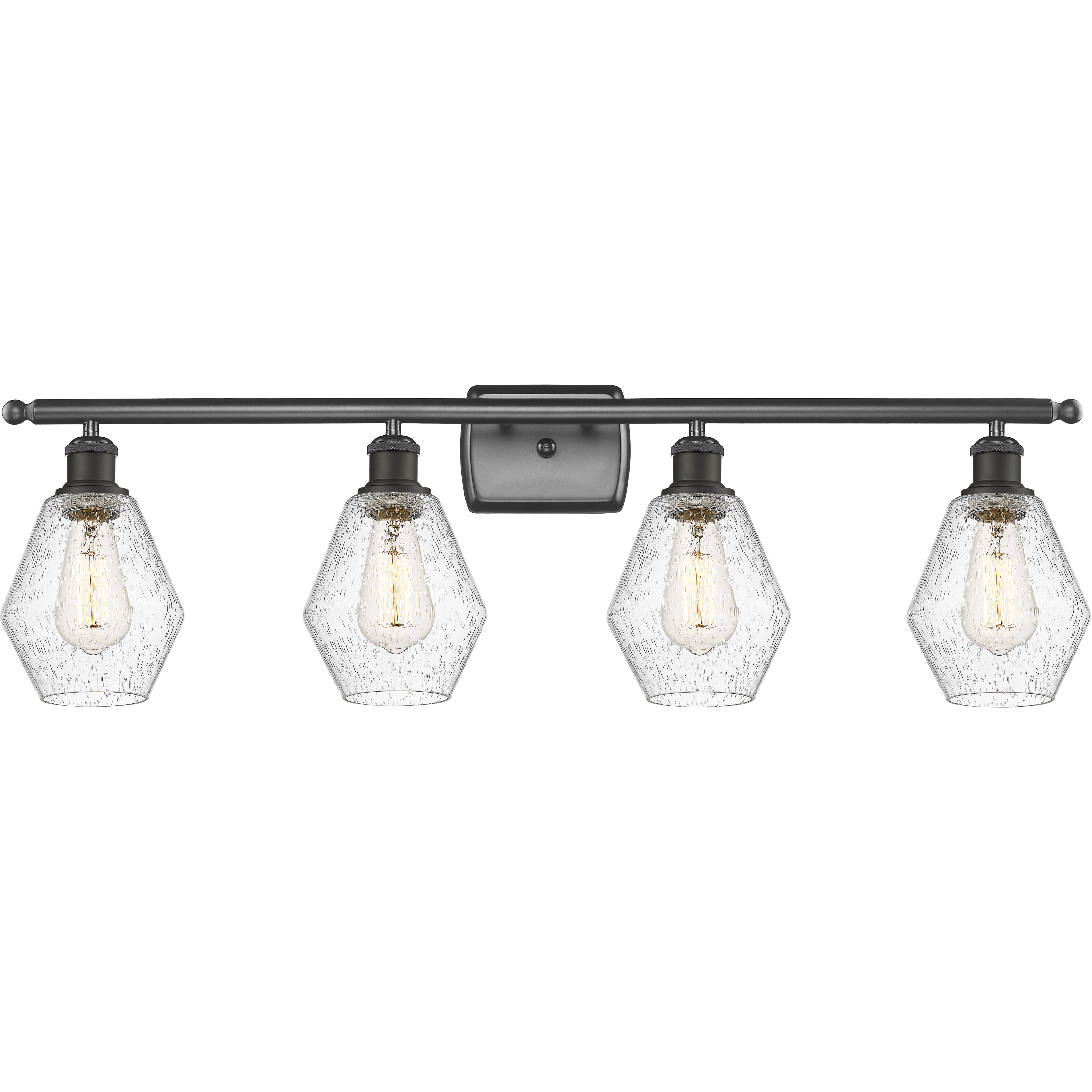 Ballston Cindyrella 4 Light 36 inch Oil Rubbed Bronze Bath Vanity Light Wall Light in Incandescent, Seedy Glass