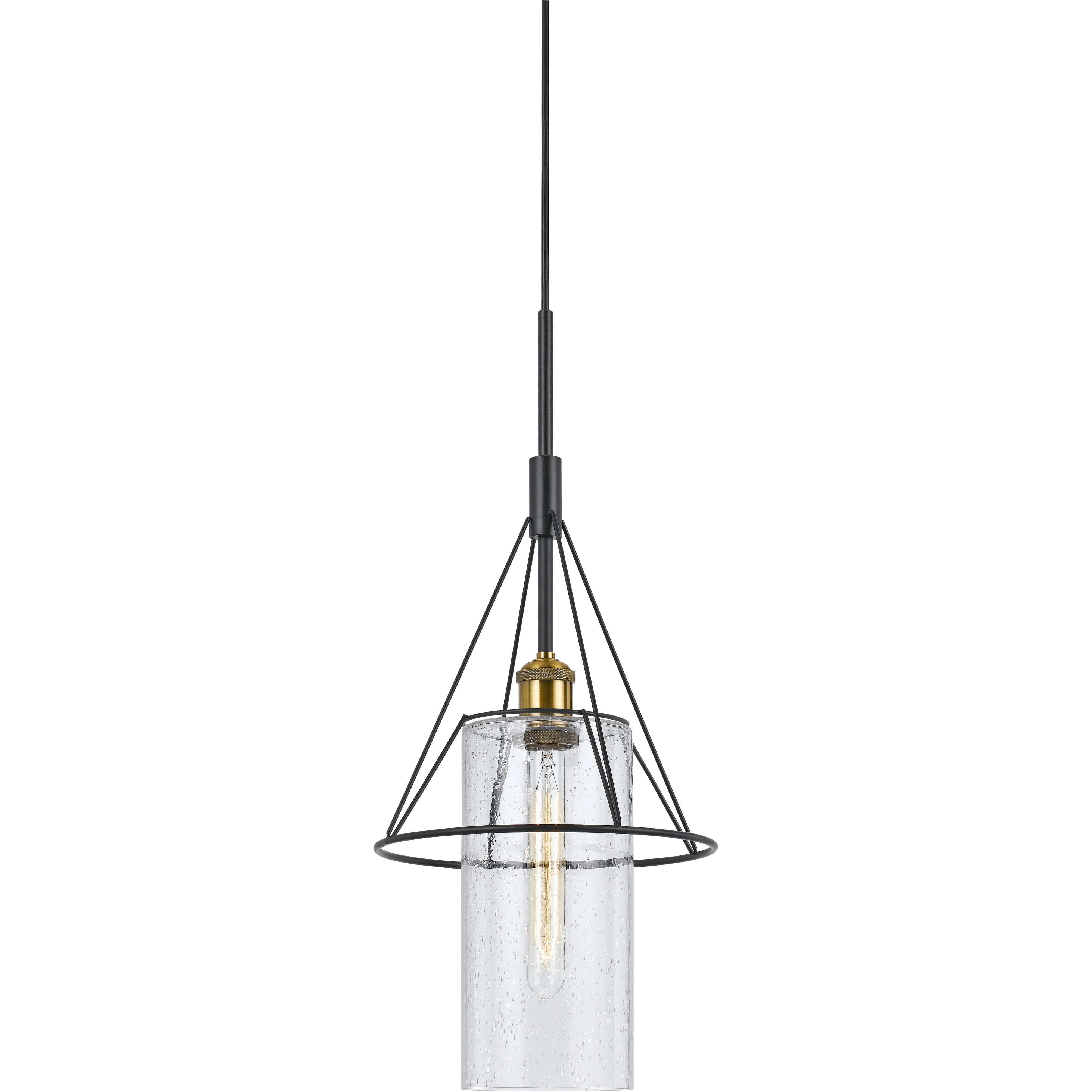 Rexburg 1 Light 10 inch Antique Brass and Black Mini Pendant Ceiling Light