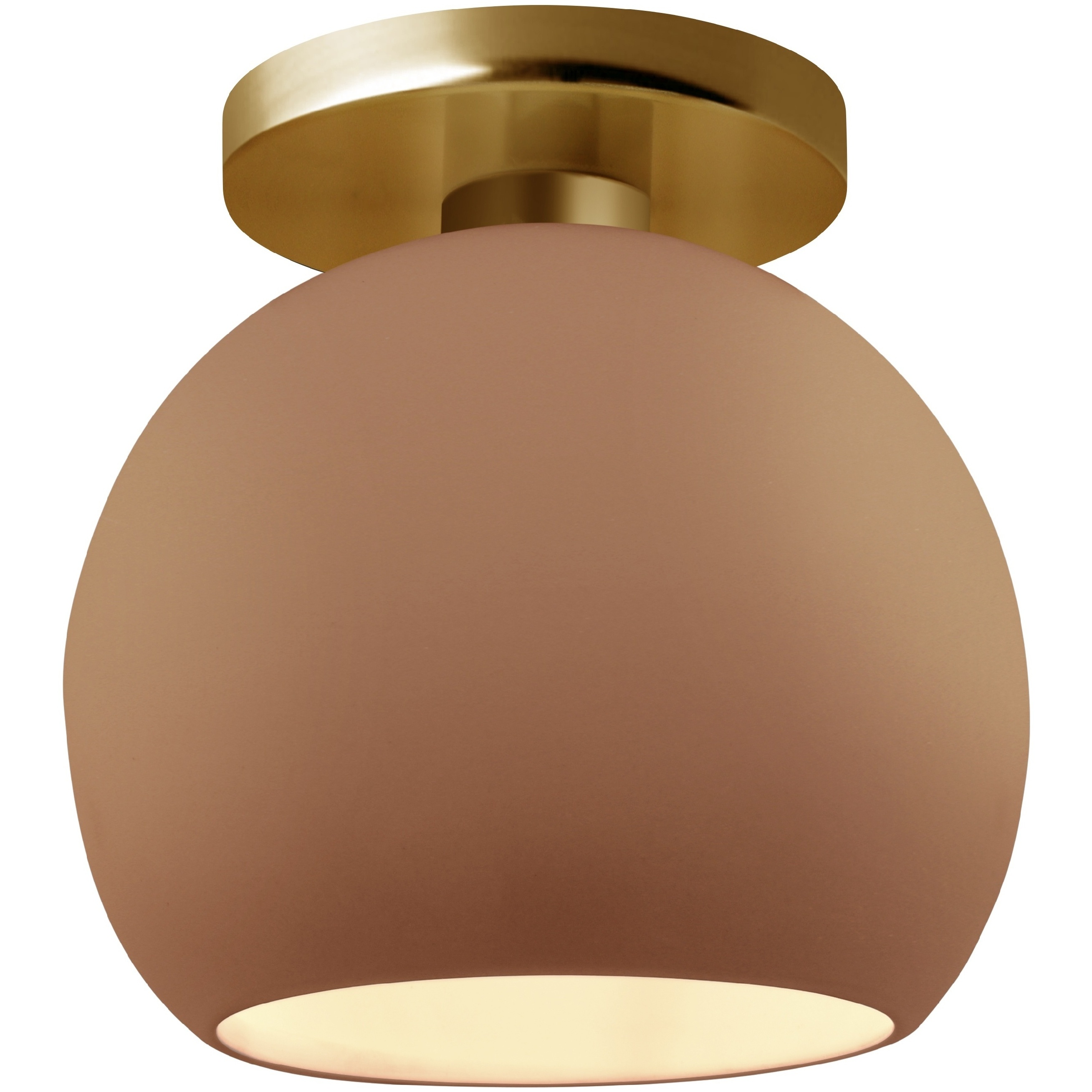 Radiance 1 Light 10 inch Adobe and Brushed Brass Semi Flush Ceiling Light