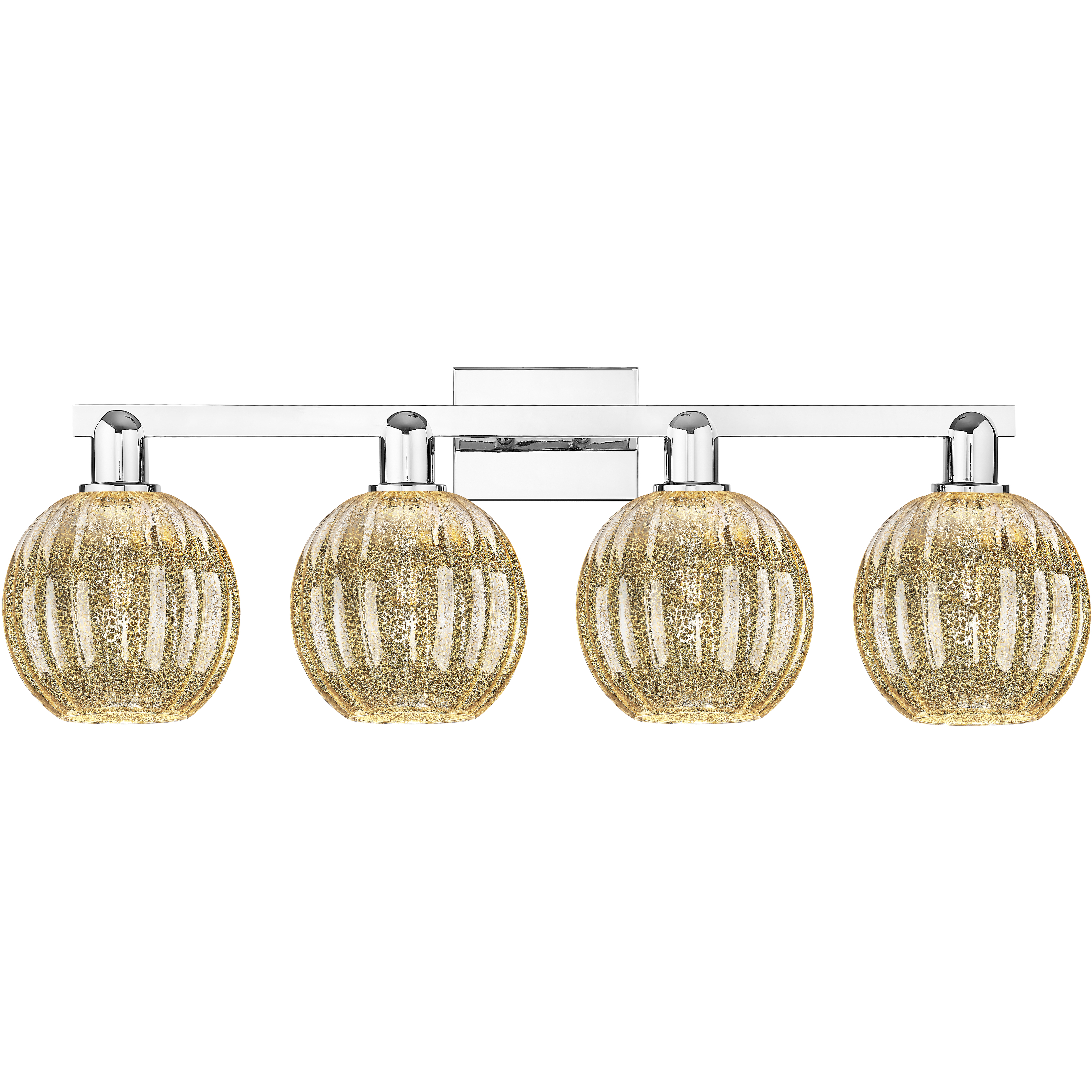 Preston 4 Light 36 inch Polished Chrome Bath Vanity Light Wall Light in Mercury Glass