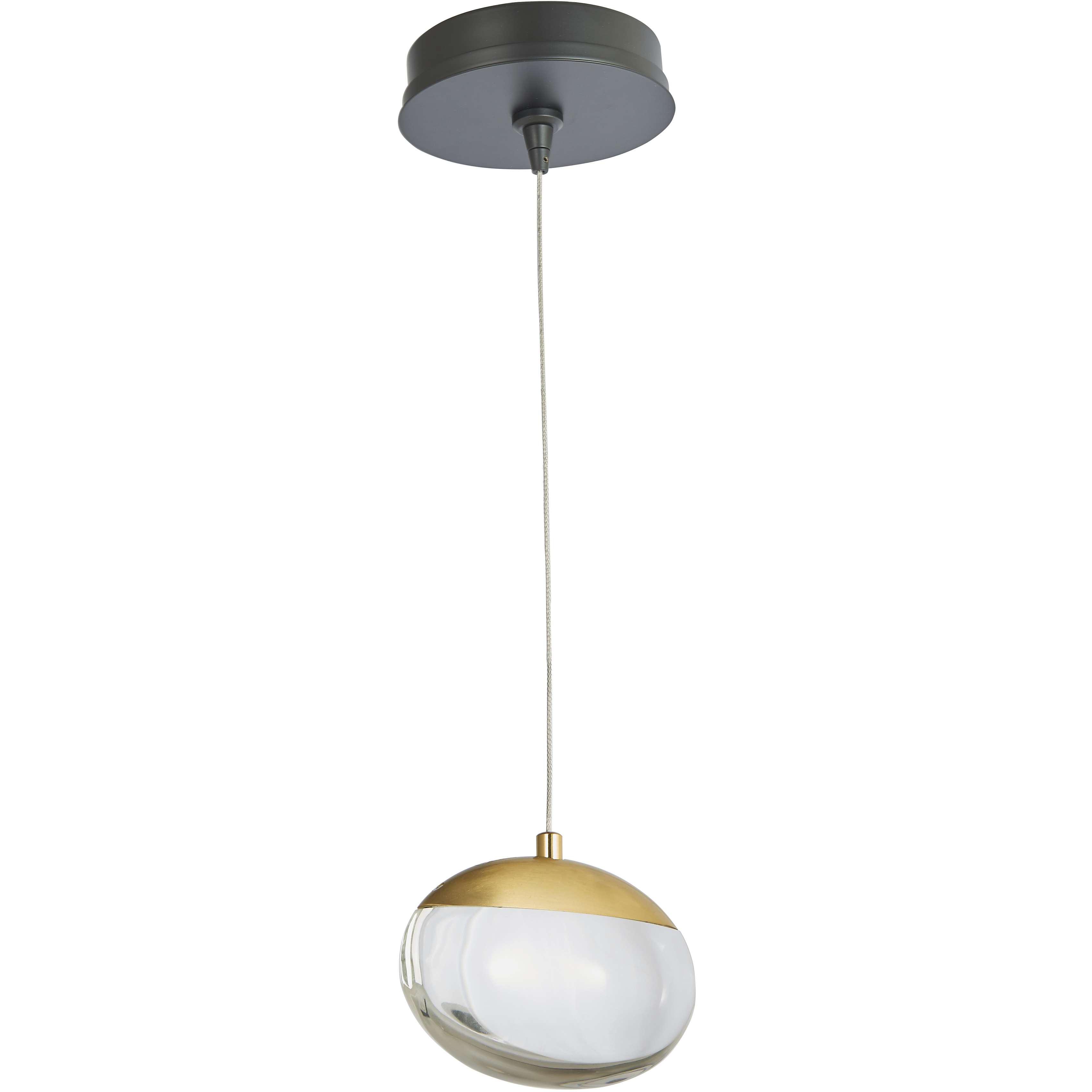 Athena LED 4.5 inch Matte Black and Brushed Brass Pendant Ceiling Light