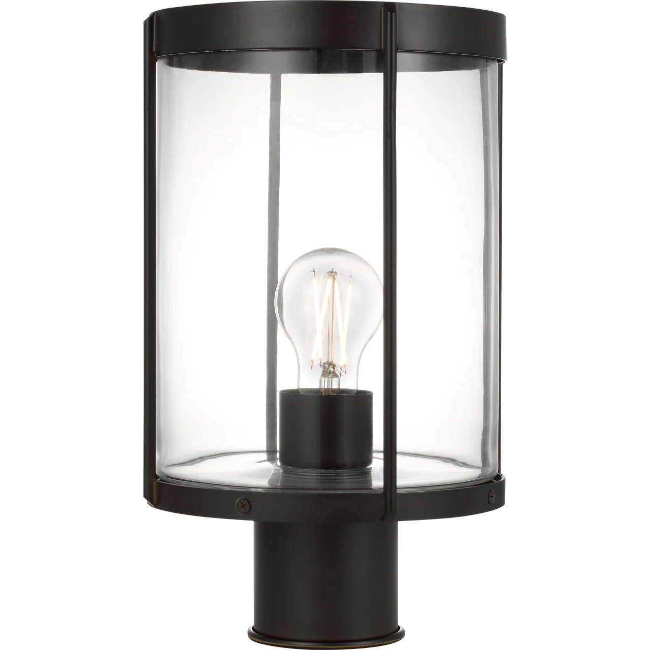 Luning 1 Light 13.38 inch Textured Black Outdoor Post Lantern in Incandescent, Clear Glass