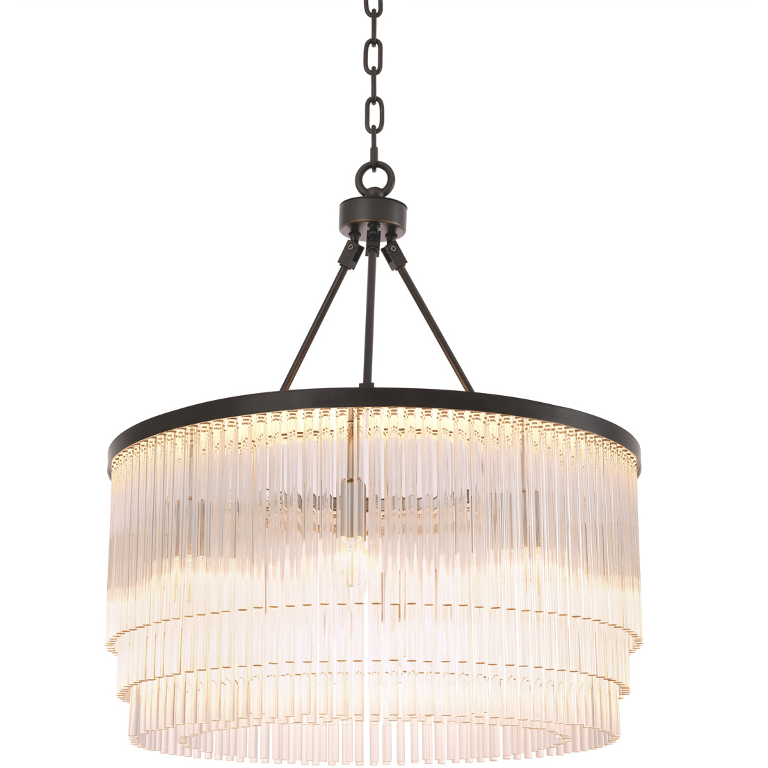 Hector 8 Light 23.62 inch Bronze Highlight and Clear Glass Chandelier Ceiling Light, Small