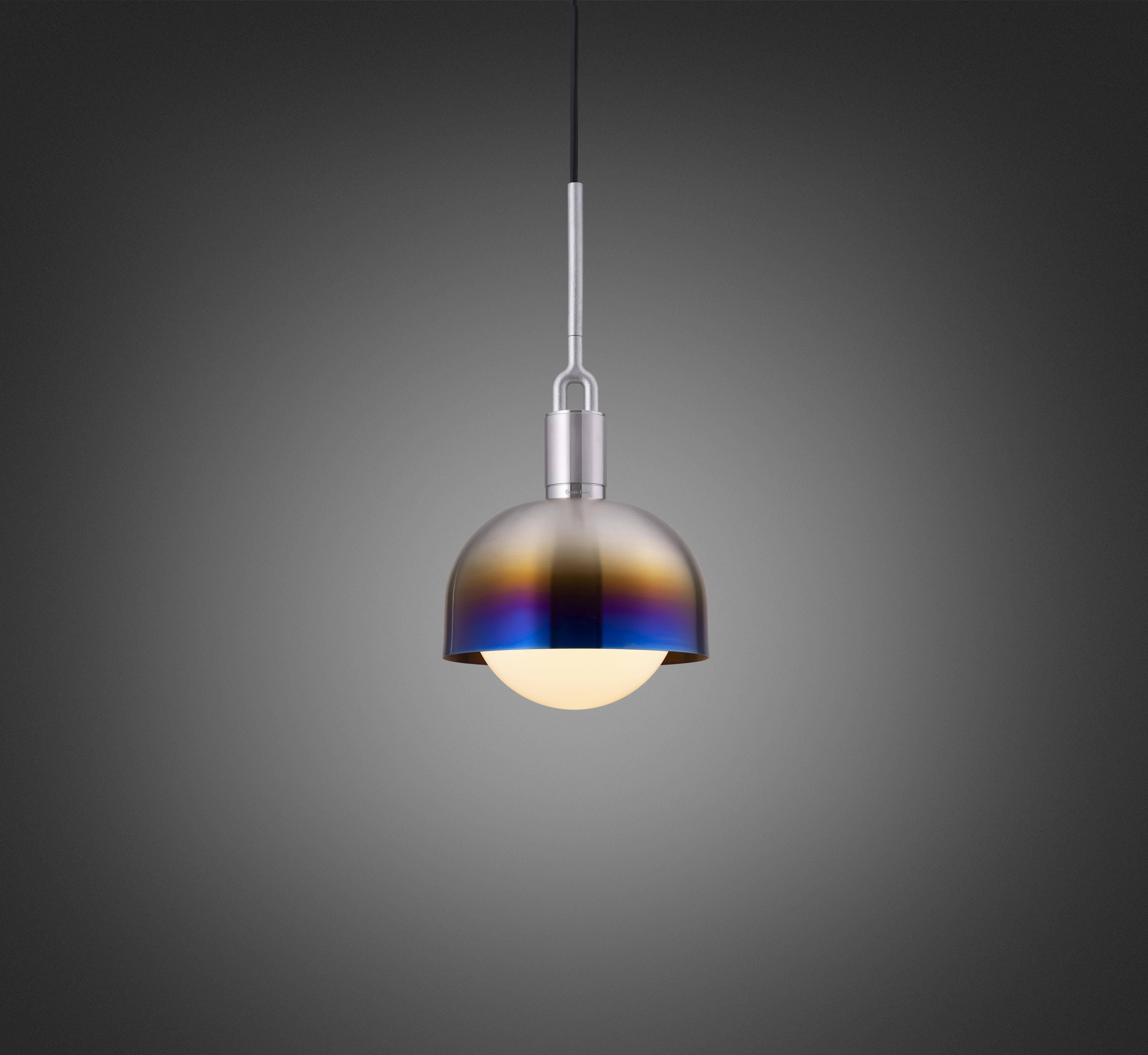 Forked LED 7.87 inch Burnt Steel Pendant Ceiling Light