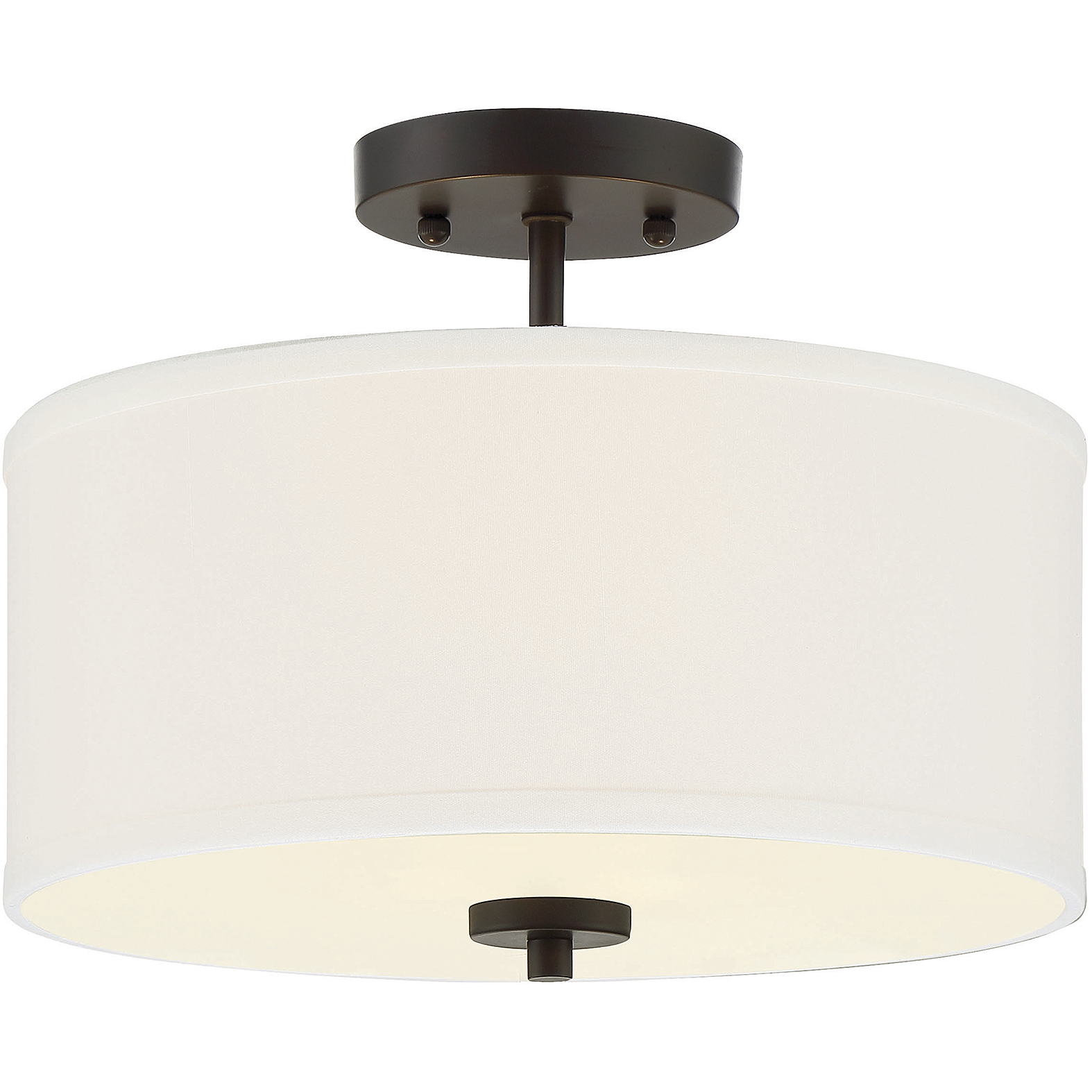 Modern 2 Light 13 inch Oil Rubbed Bronze Semi-Flush Ceiling Light