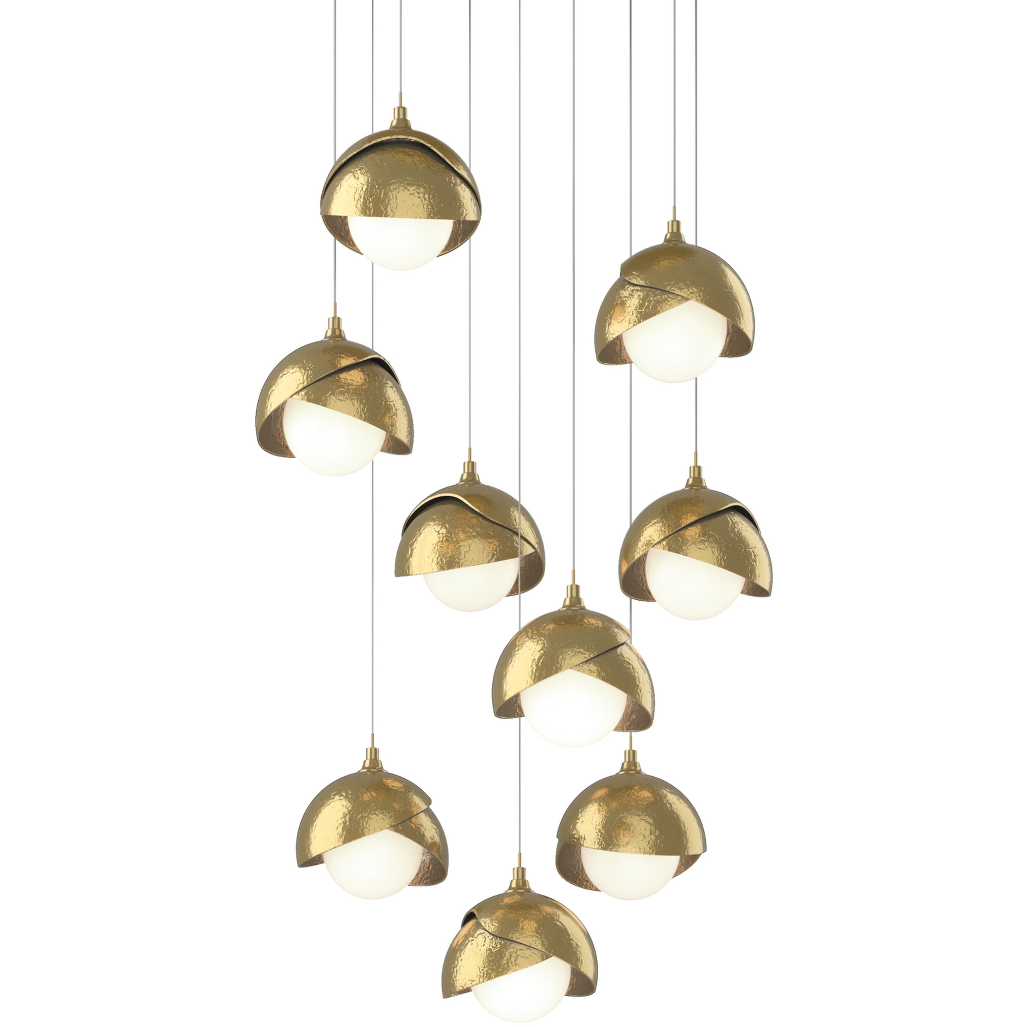 Brooklyn 9 Light 20.5 inch Modern Brass Pendant Ceiling Light, Long