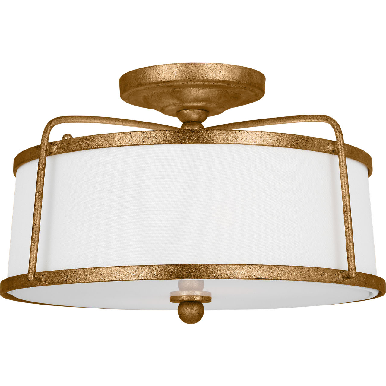 C&M by Chapman & Myers Stonington 2 Light 14 inch Antique Gild Semi-Flush Mount Ceiling Light