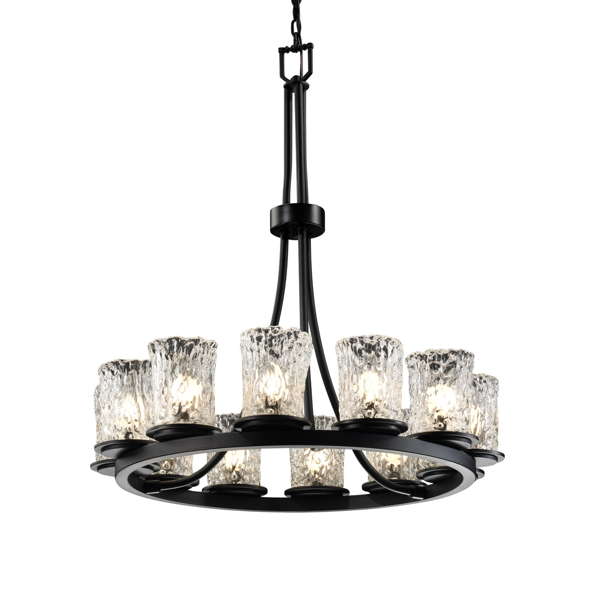 Veneto Luce LED 28 inch Dark Bronze Chandelier Ceiling Light in White Frosted (Veneto Luce), 8400 Lm LED, Dakota