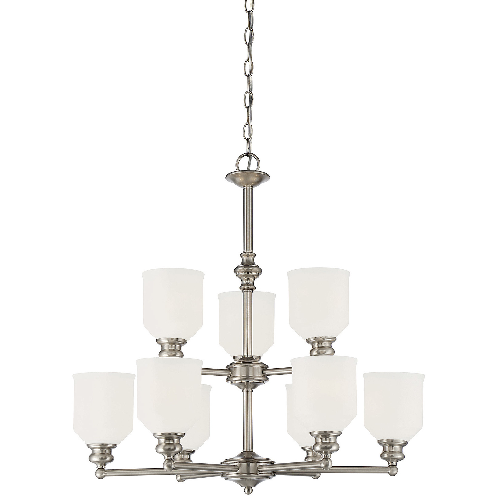 Melrose 9 Light 26 inch Satin Nickel Chandelier Ceiling Light