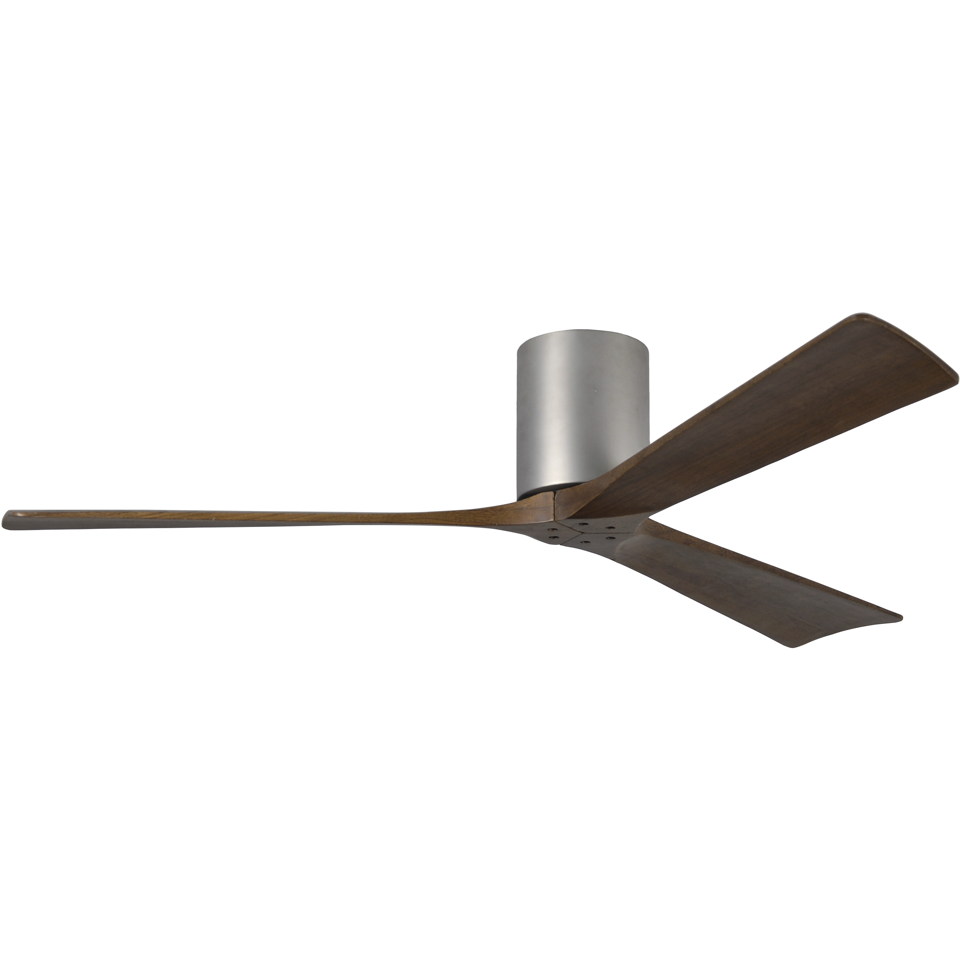 Atlas Irene-3H 60 inch Brushed Nickel with Walnut Tone Blades Flush Mount Paddle Fan
