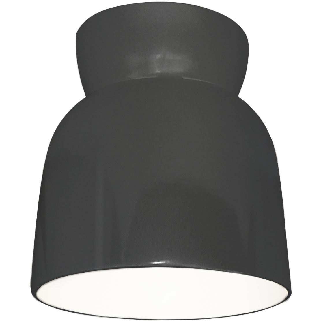Radiance Collection - Hourglass 1 Light 7.5 inch Gloss Grey Flush-Mount Ceiling Light in Dedicated LED, Gloss Gray, Form+Finish+Function