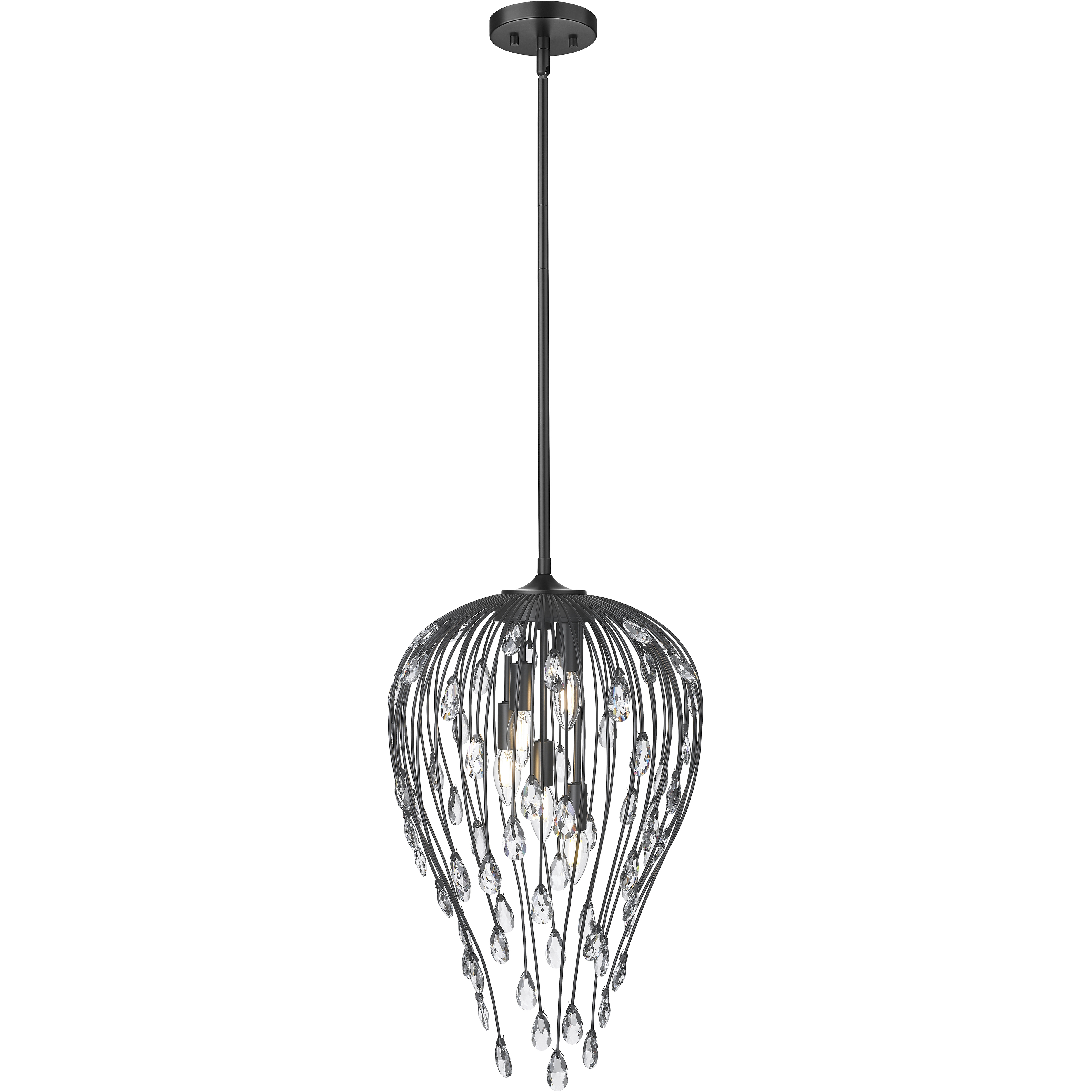 Gabriella 5 Light 15 inch Matte Black Pendant Ceiling Light