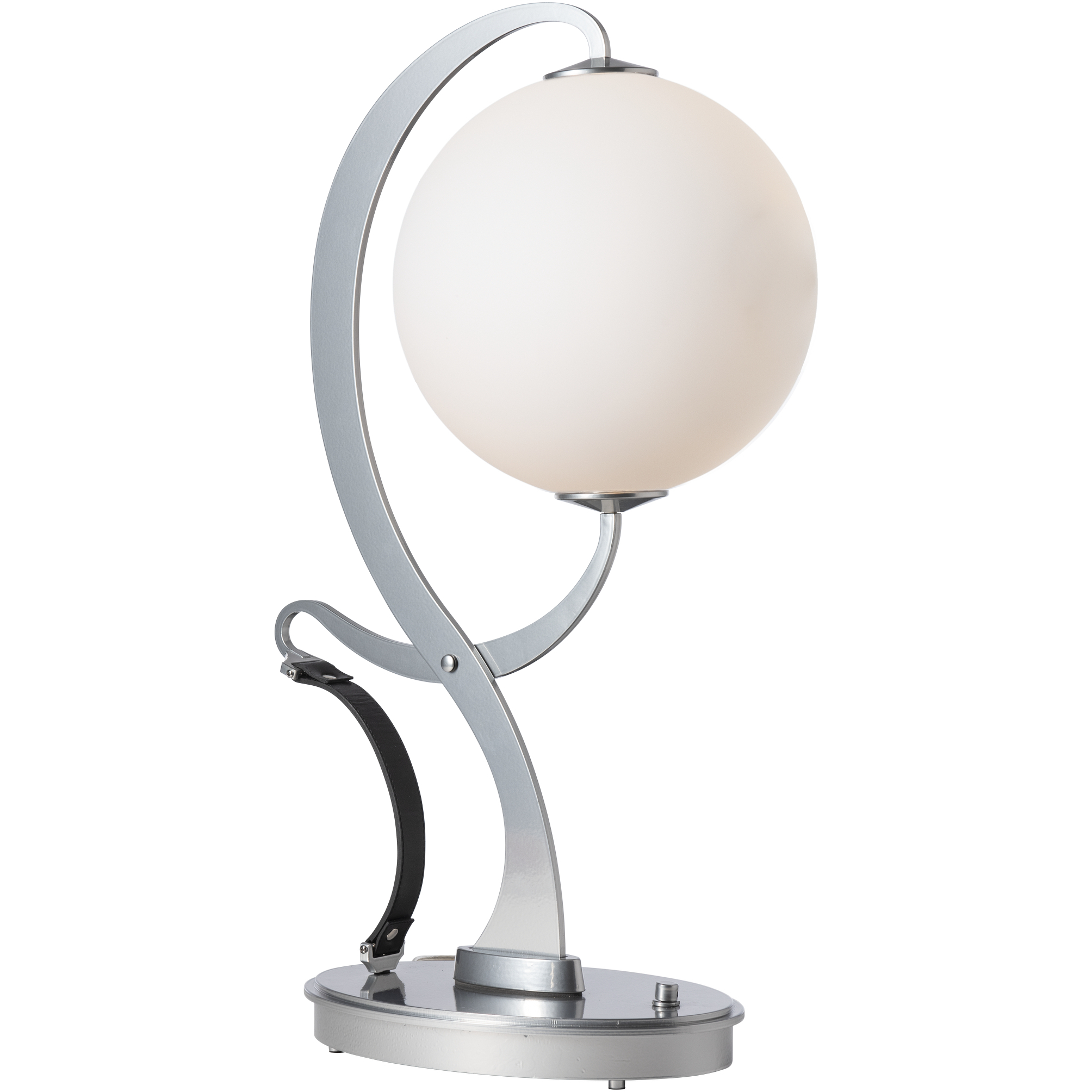 Pression 24.5 inch 4.3 watt Natural Iron Table Lamp Portable Light in Leather Chestnut, Opal