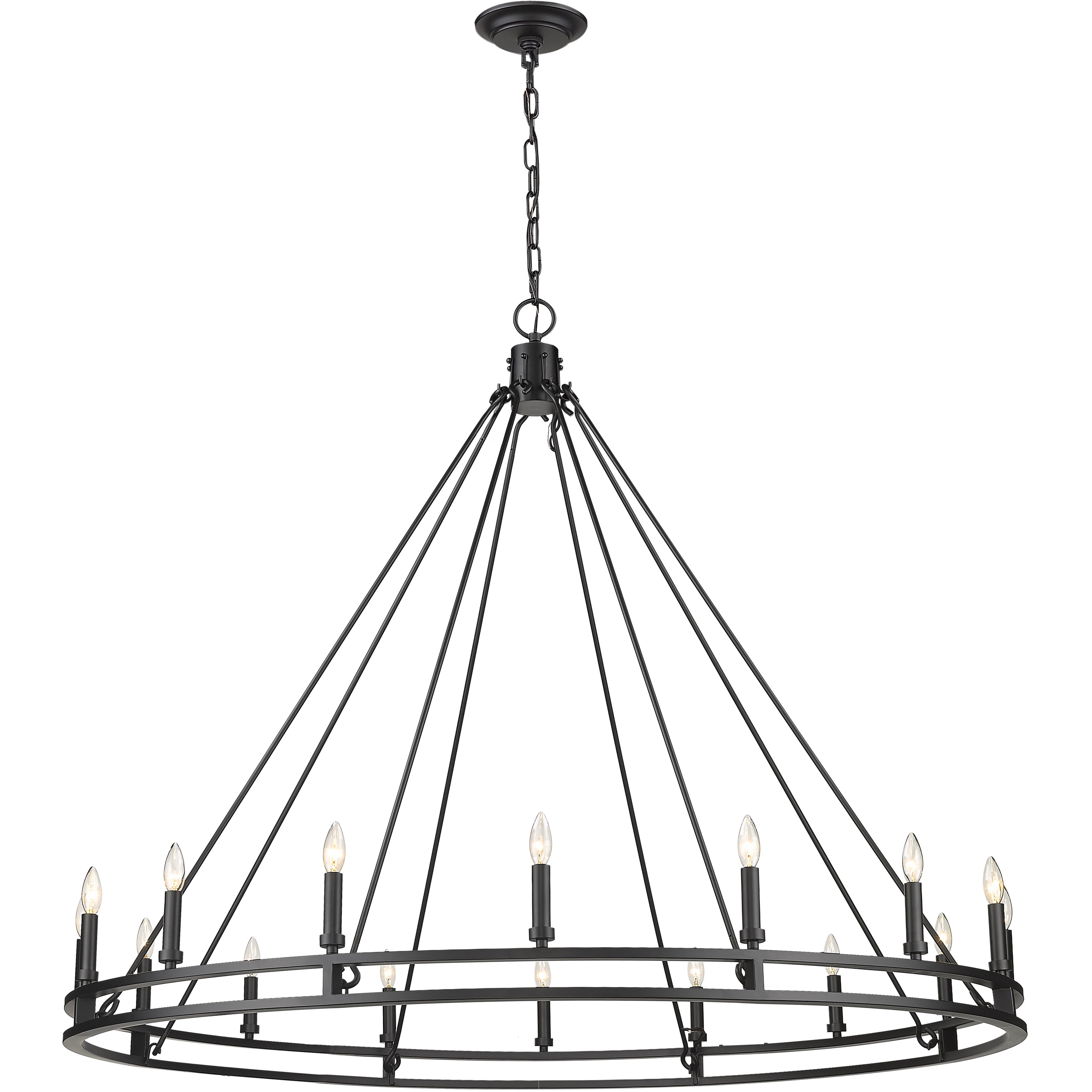 Dennison 16 Light 60.25 inch Matte Black Chandelier Ceiling Light