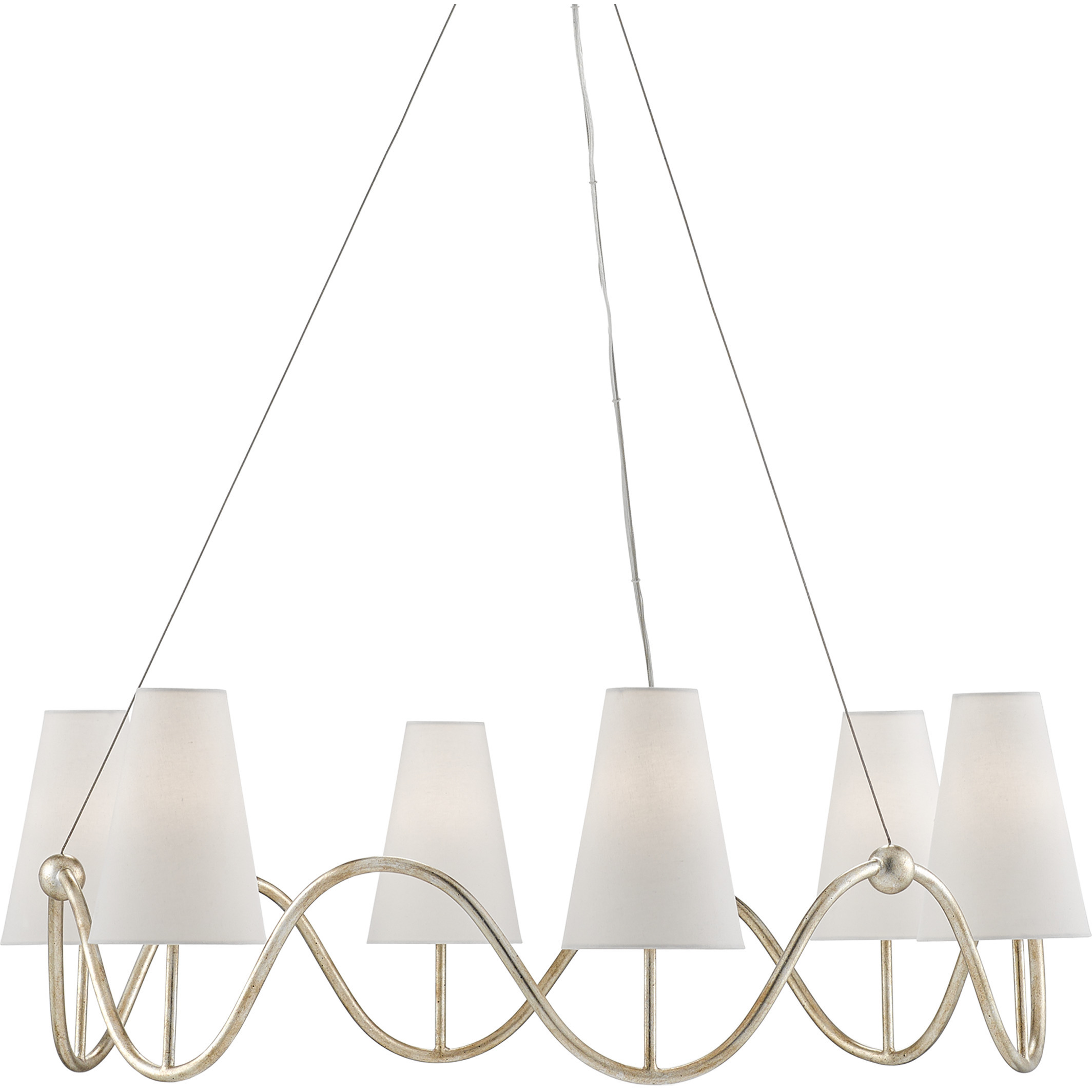 Kadir 6 Light 38.75 inch Silver Granello Chandeliers Ceiling Light
