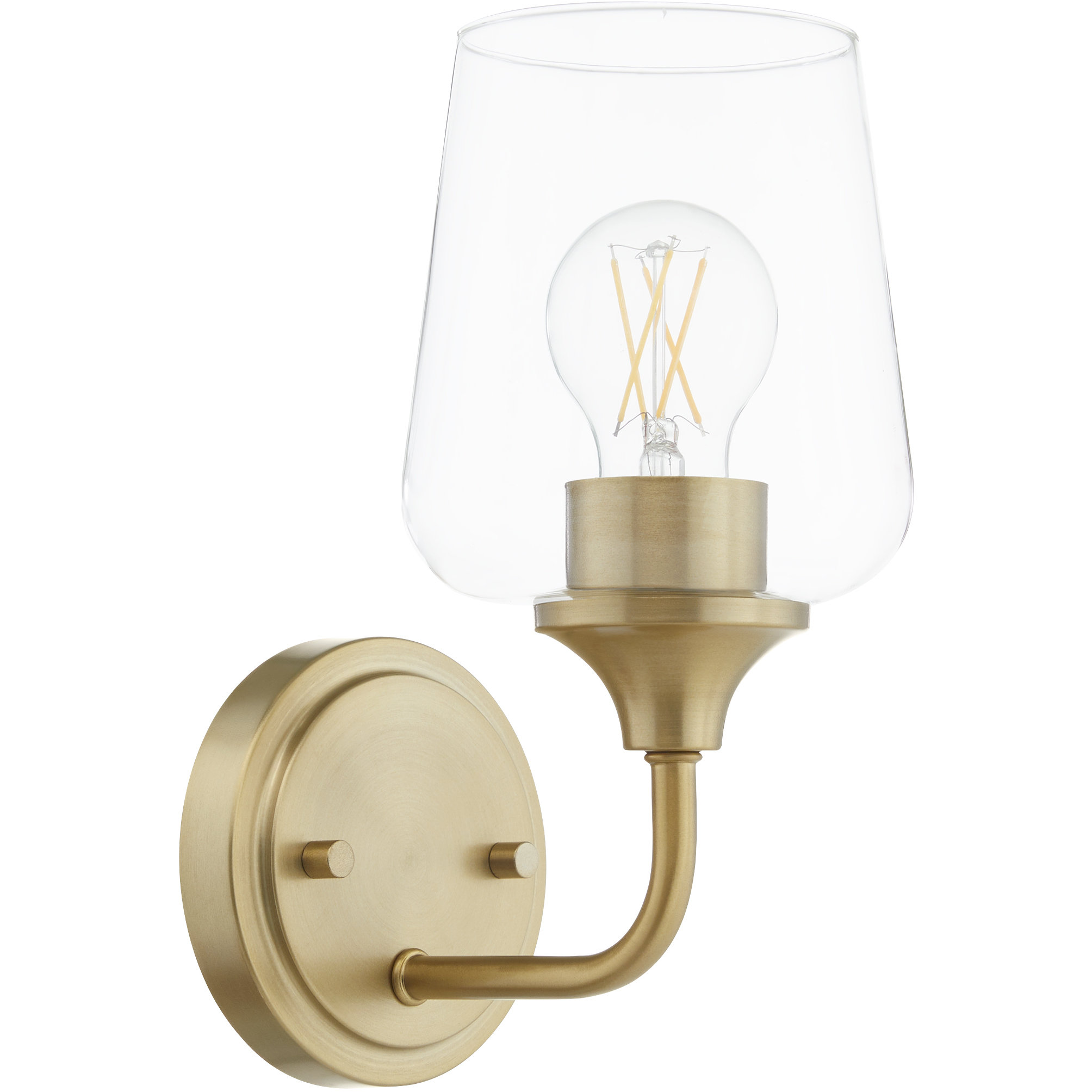 Raymond 1 Light 5 inch Aged Brass Wall Mount Wall Light in Clear