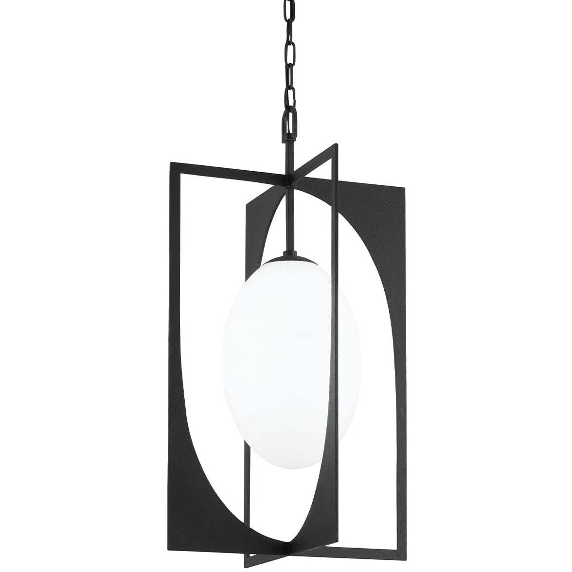 Enzo 1 Light 10 inch Black Iron Pendant Ceiling Light