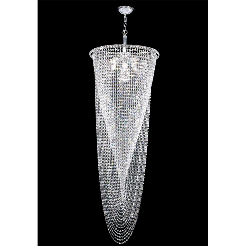 Contemporary 9 Light 21 inch Silver Entry Chandelier Ceiling Light, Large
