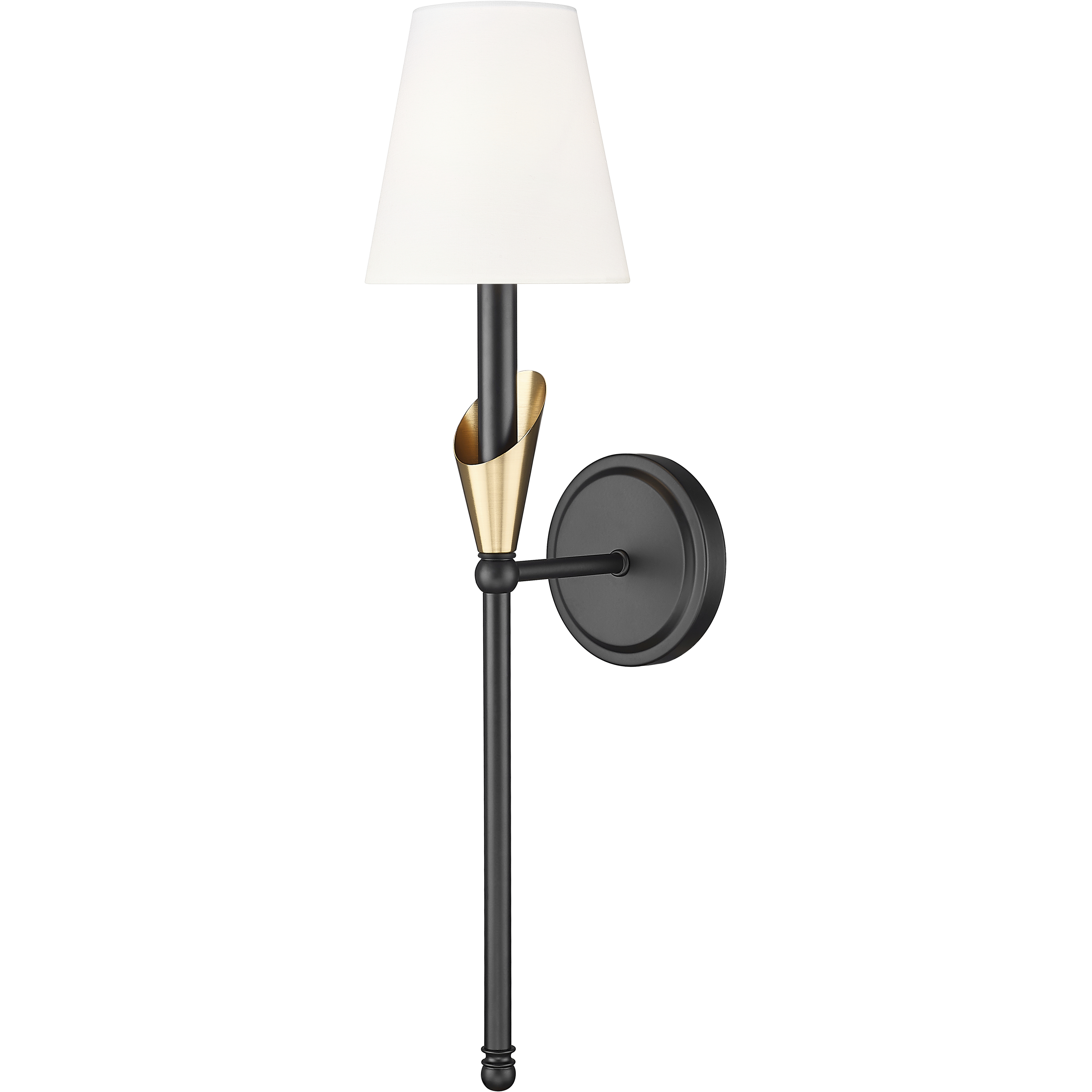 Claudelle Wall Sconce Wall Light in Matte Black and Modern Gold