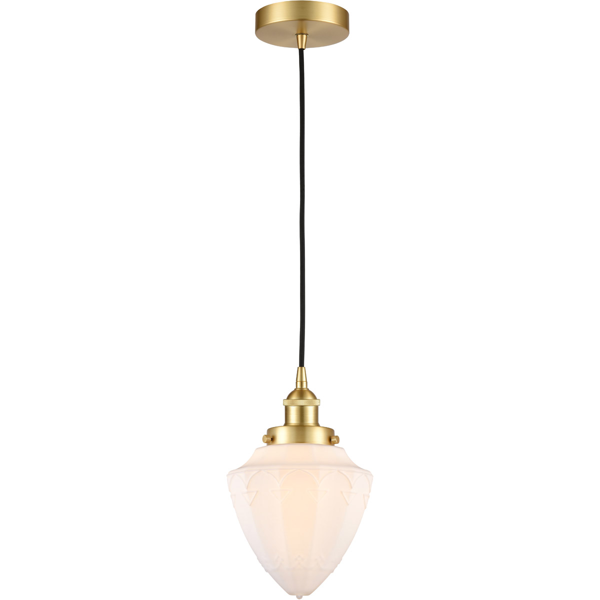 Edison Bullet 1 Light 8 inch Satin Gold Mini Pendant Ceiling Light