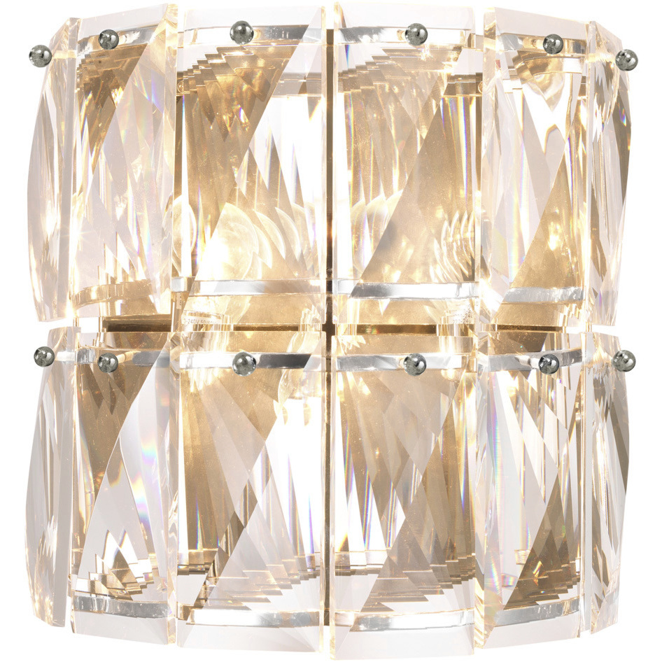 Amazone 3 Light 12.2 inch Nickel and Crystal Glass Wall Lamp Wall Light