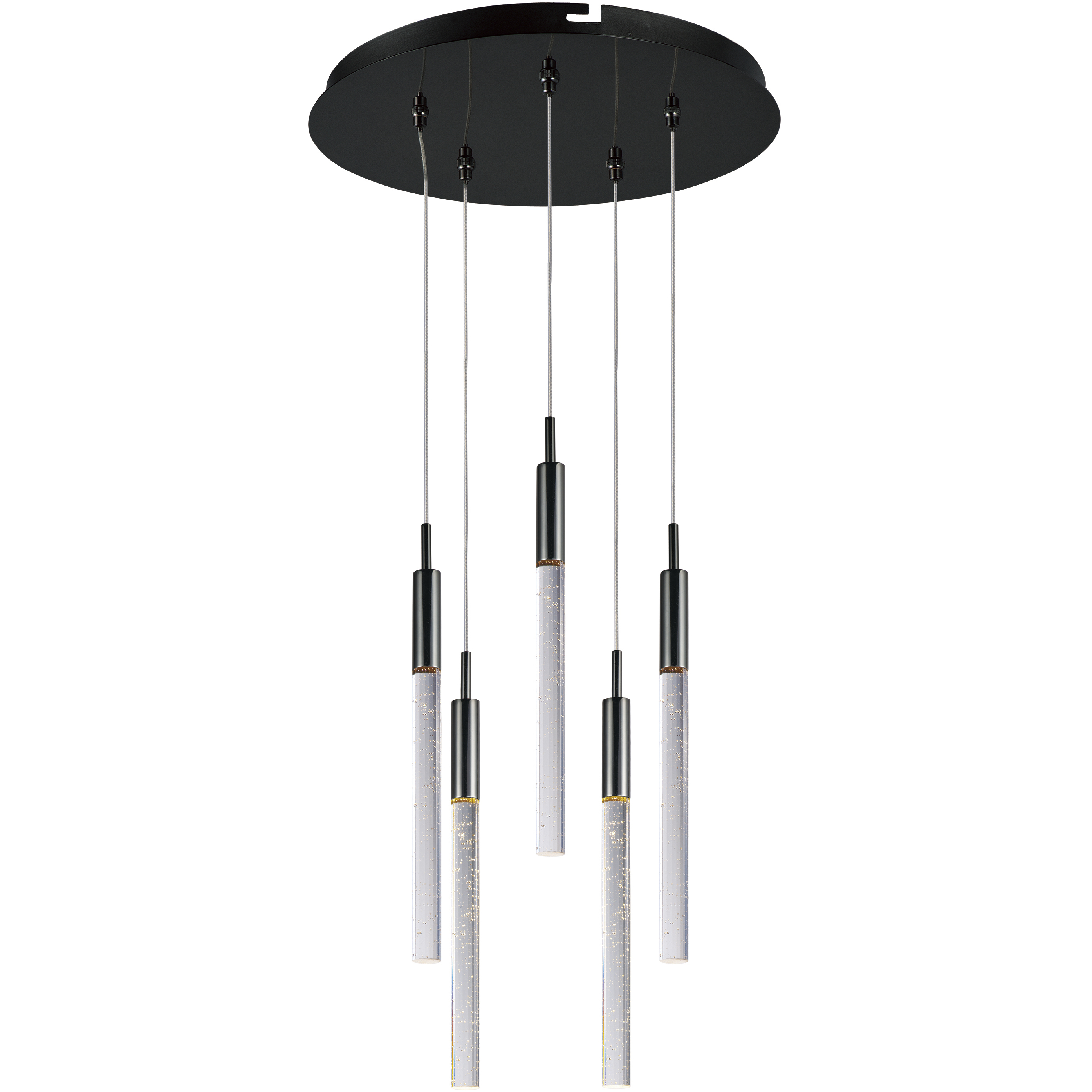 Scepter LED 13 inch Black Chrome Multi-Light Pendant Ceiling Light in Bubble