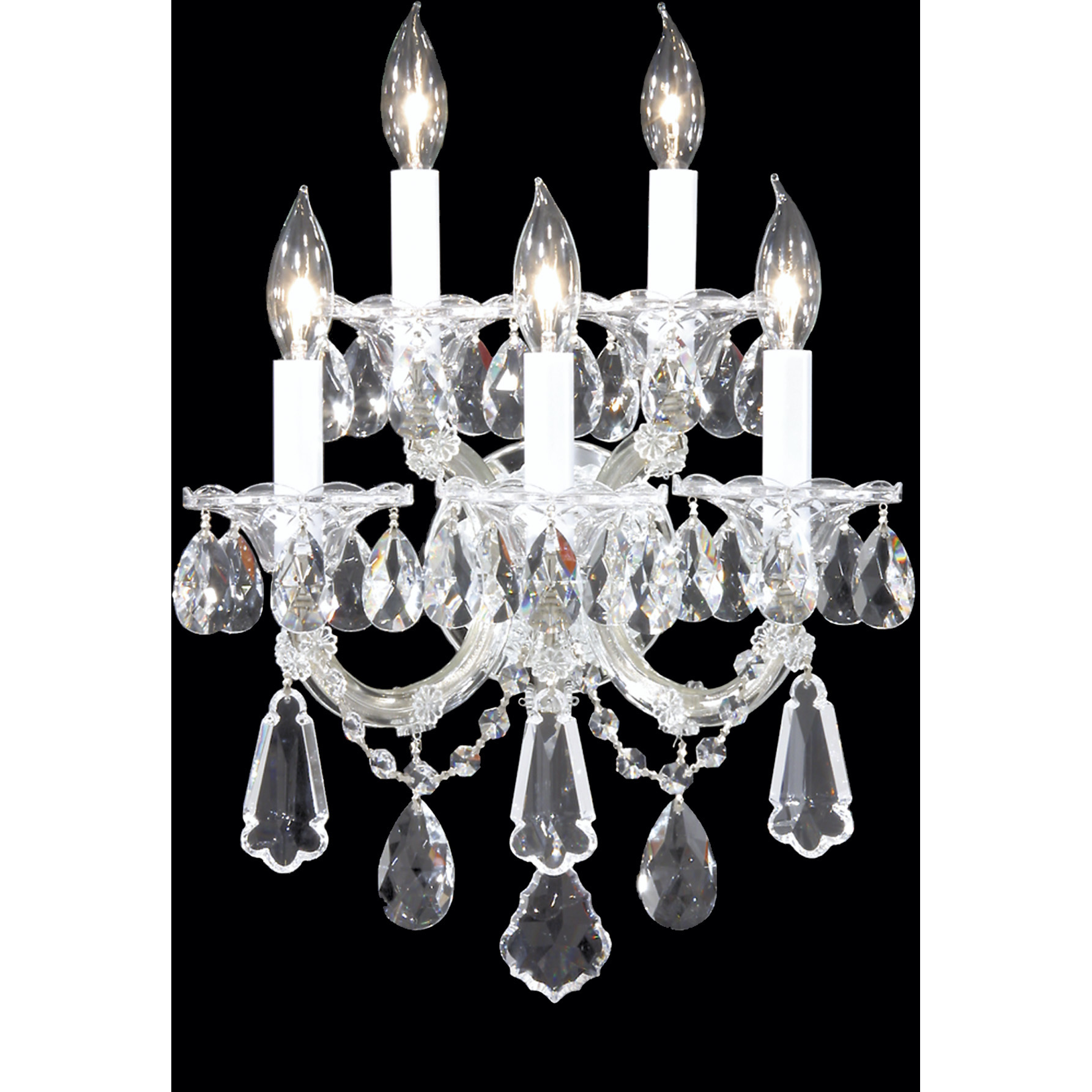 Maria Theresa Royal 5 Light 14 inch Silver Wall Sconce Wall Light, Royal