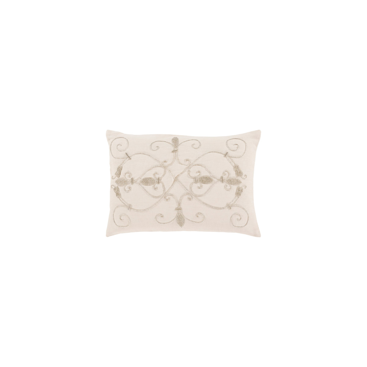 Pauline 19 X 13 inch Cream and Silver Lumbar Pillow