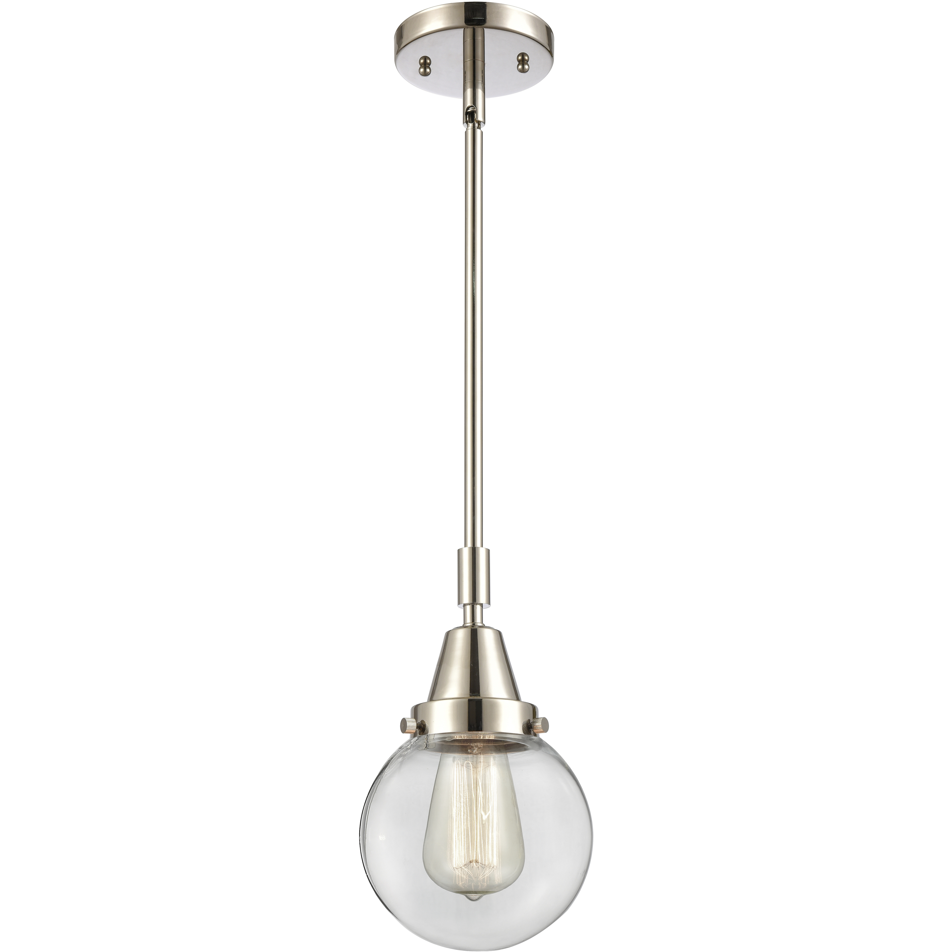 Franklin Restoration Beacon LED 6 inch Polished Nickel Mini Pendant Ceiling Light in Clear Glass