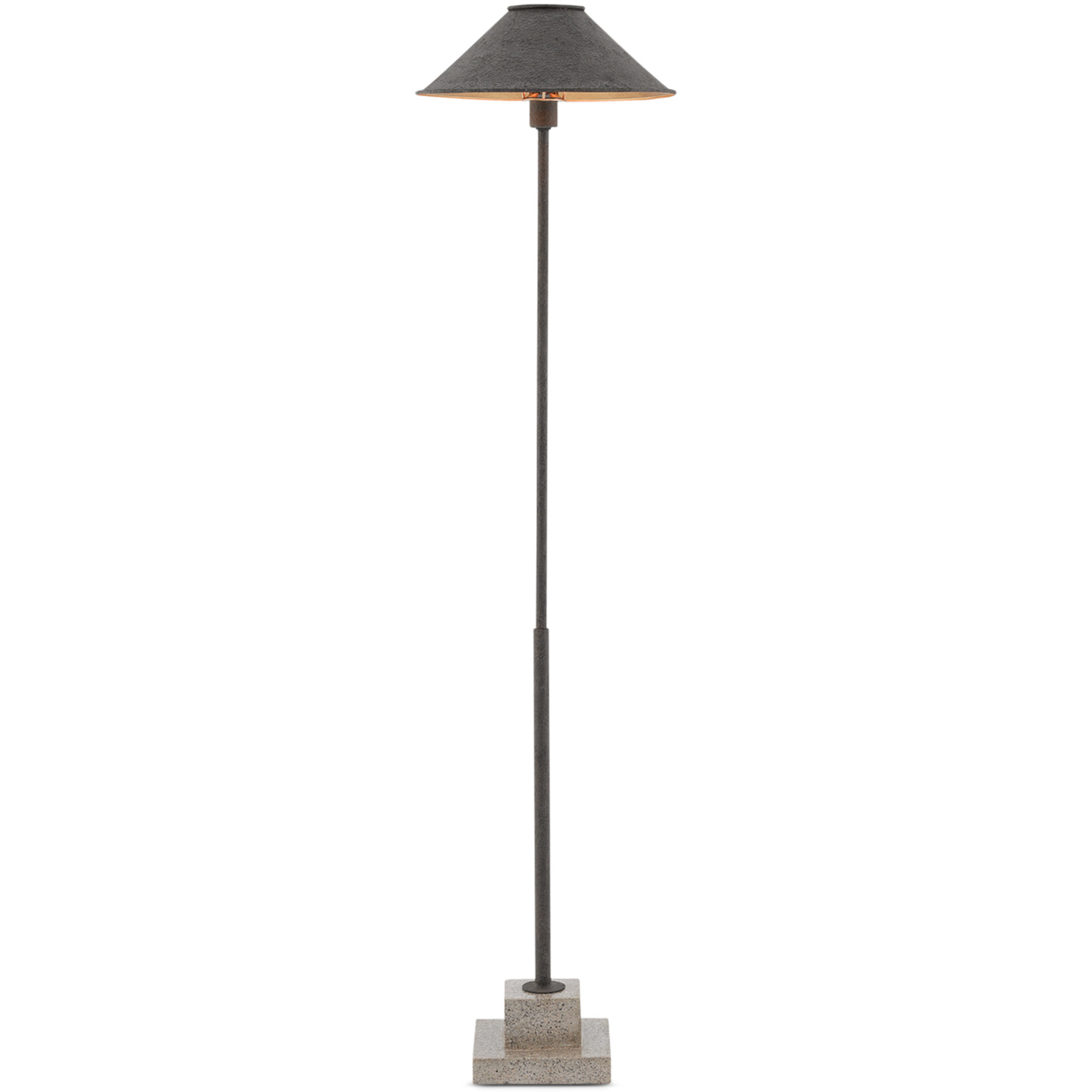 Fudo 49.75 inch 60 watt Mole Black and Polished Portland Floor Lamp Portable Light
